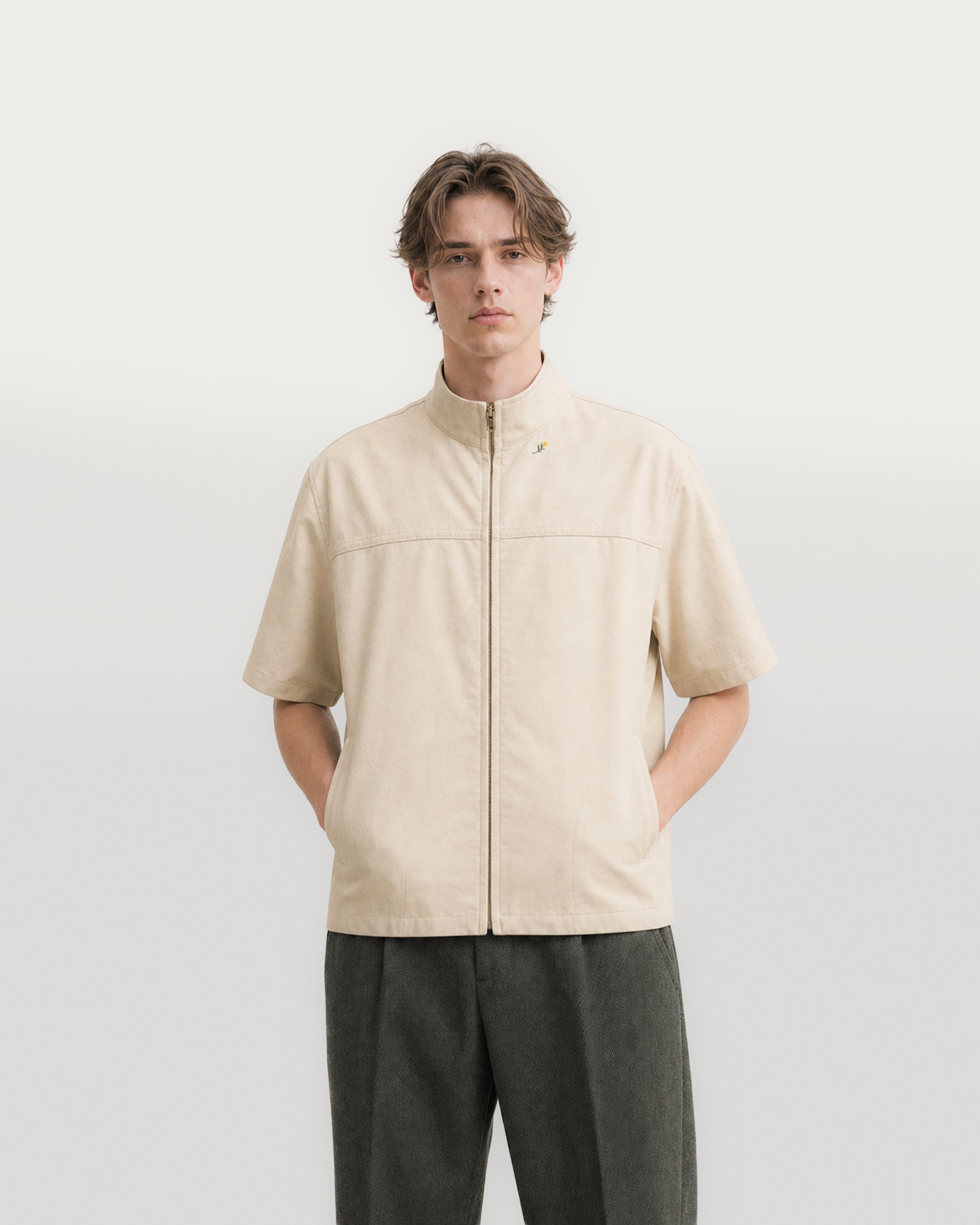 Fairway SS Zip Shirt Natural