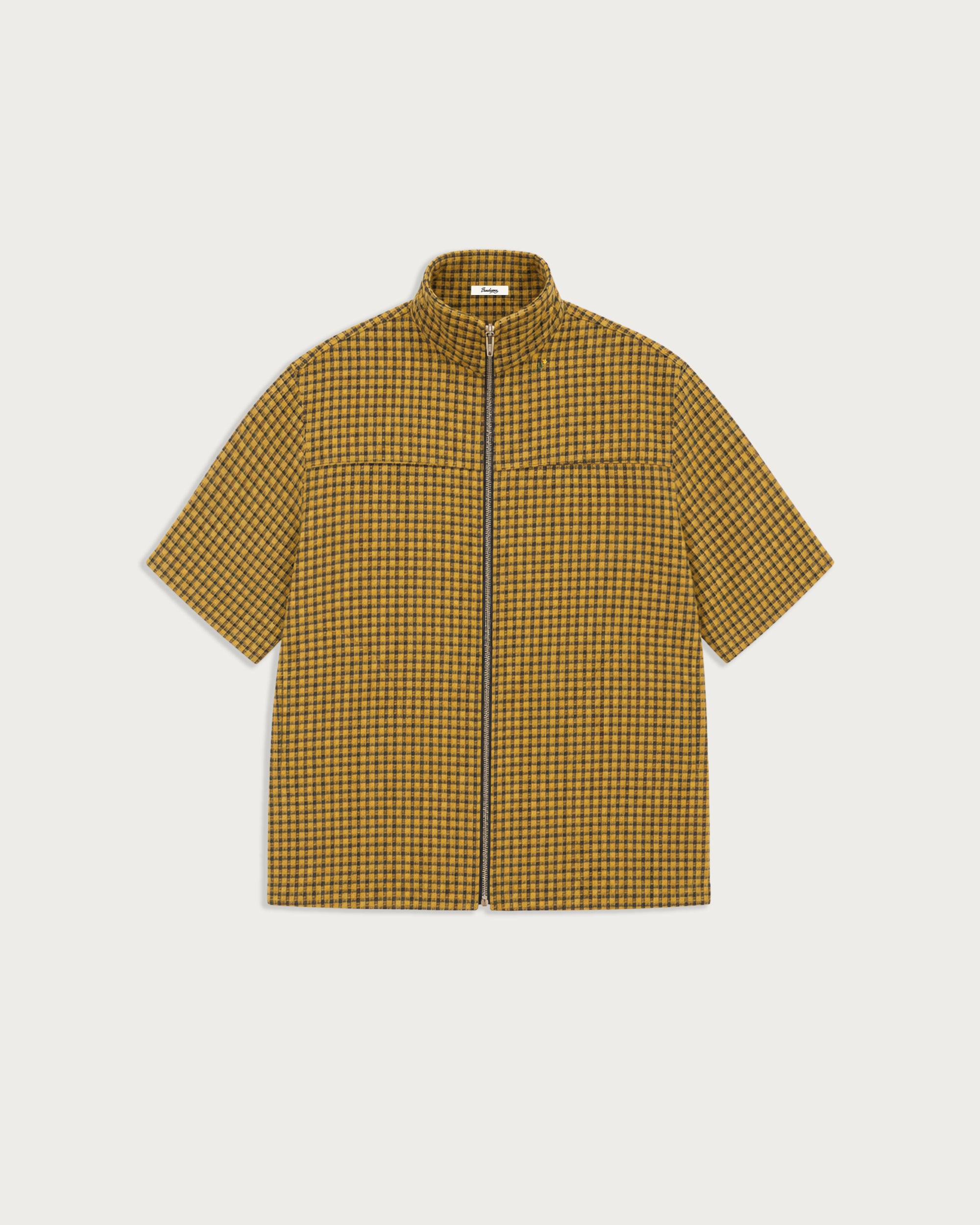 Fairway SS Zip Yellow Check