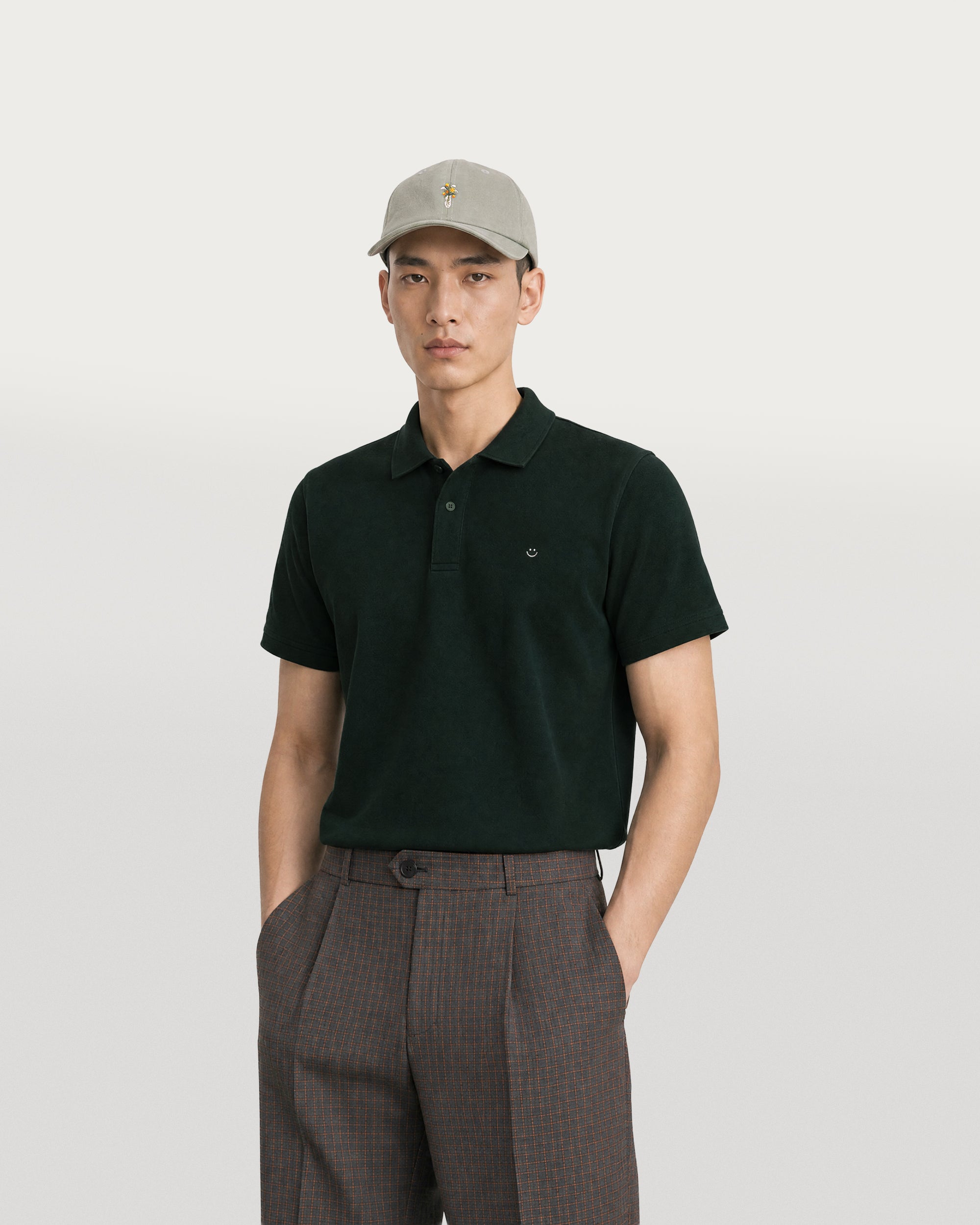 pique polo shirt forest-2