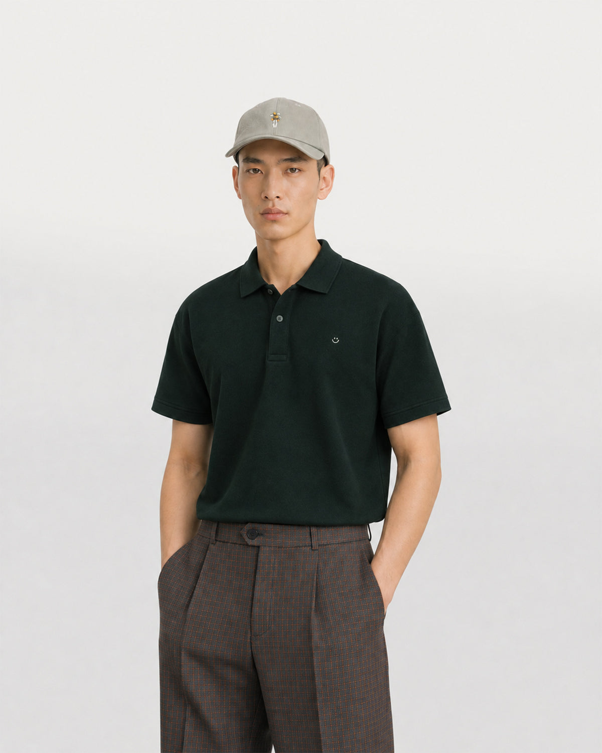 pique polo shirt forest