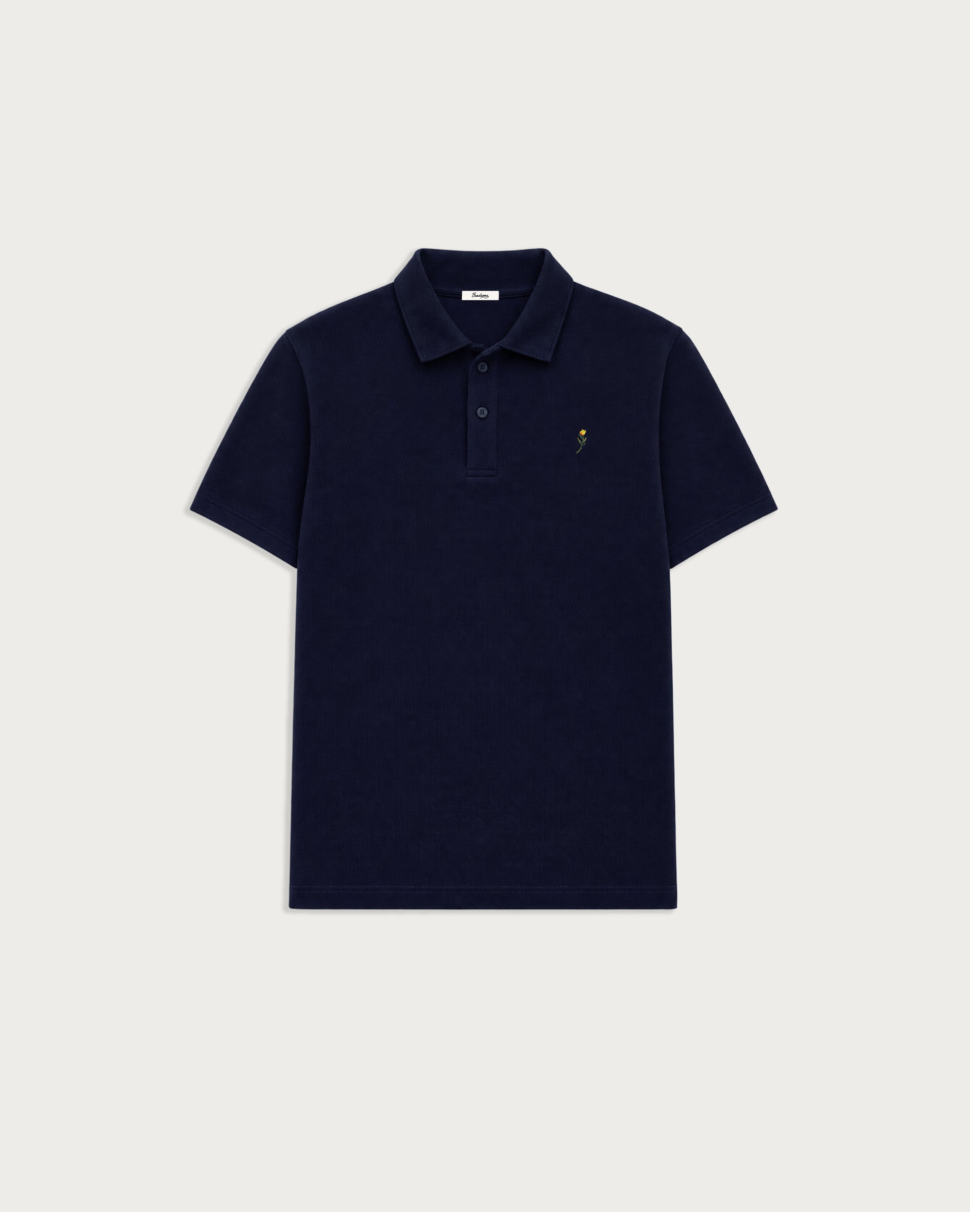 pique polo shirt navy-1