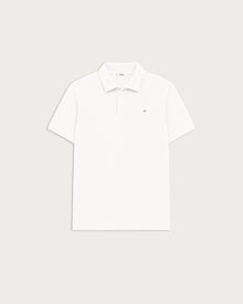 pique polo shirt white