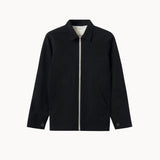 canvas linen zip jacket black
