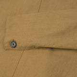 veste zippée en toile de lin camel