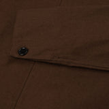 canvas linen zip jacket chocolate