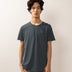 Bandsome original raw t-shirt in charcoal blue smiley - Australian made organic cotton top