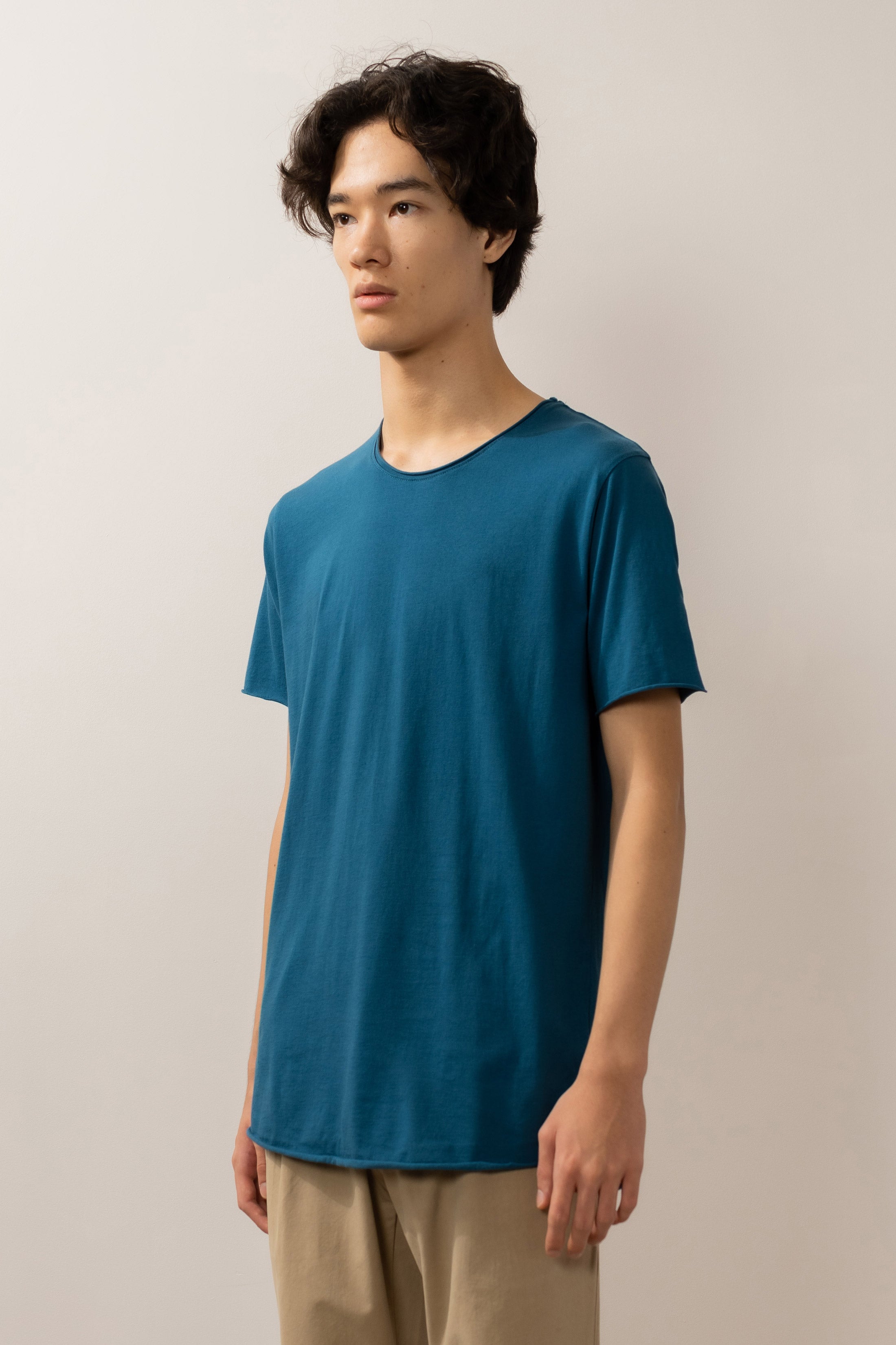 certified organic cotton Australian made t-shirt - cobalt short sleeve