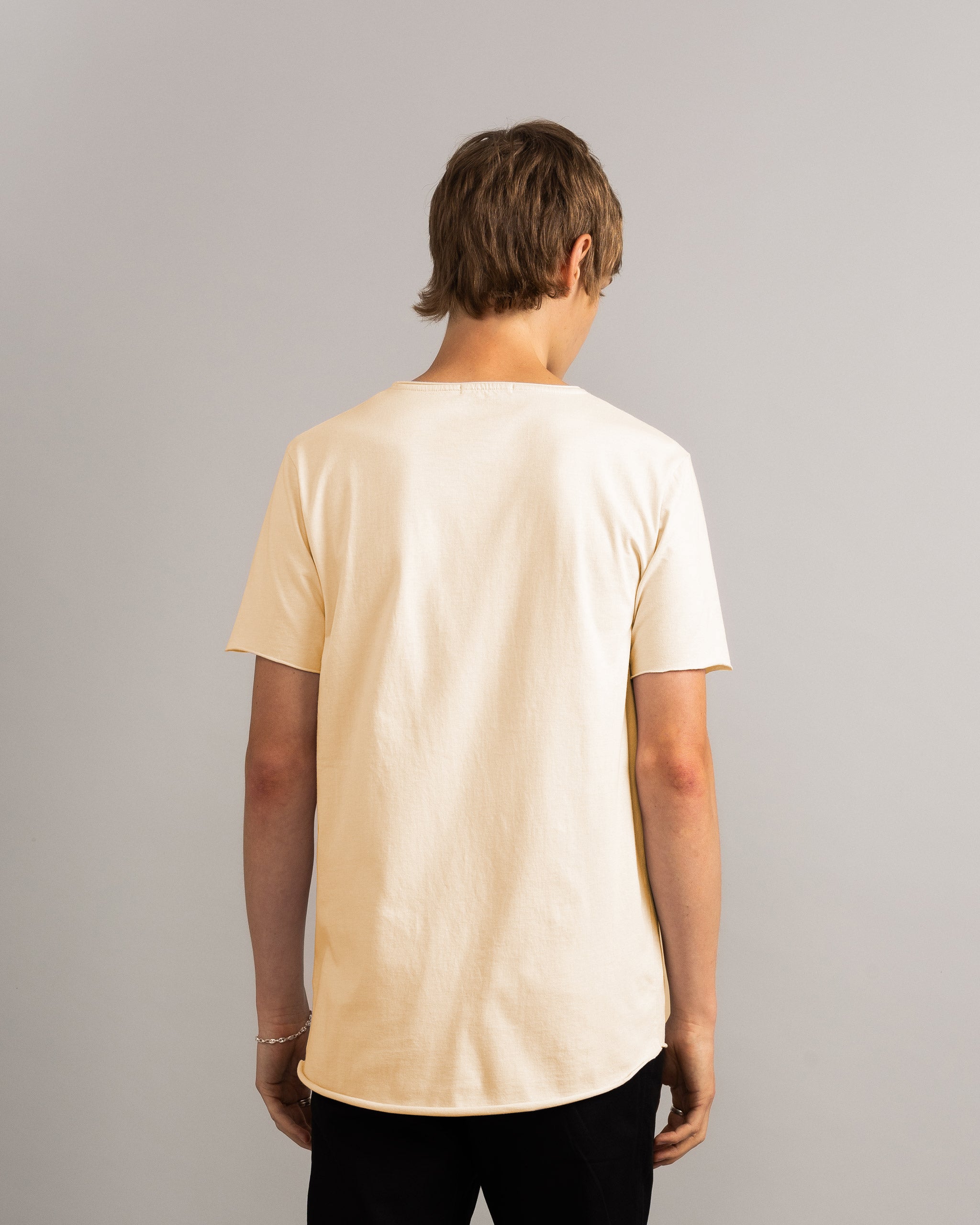 Bandsome original raw t-shirt in sandstone smiley - Australian made organic cotton top