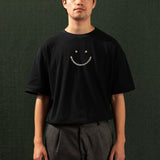 Pique T-Shirt Black Triple Stitch Smiley