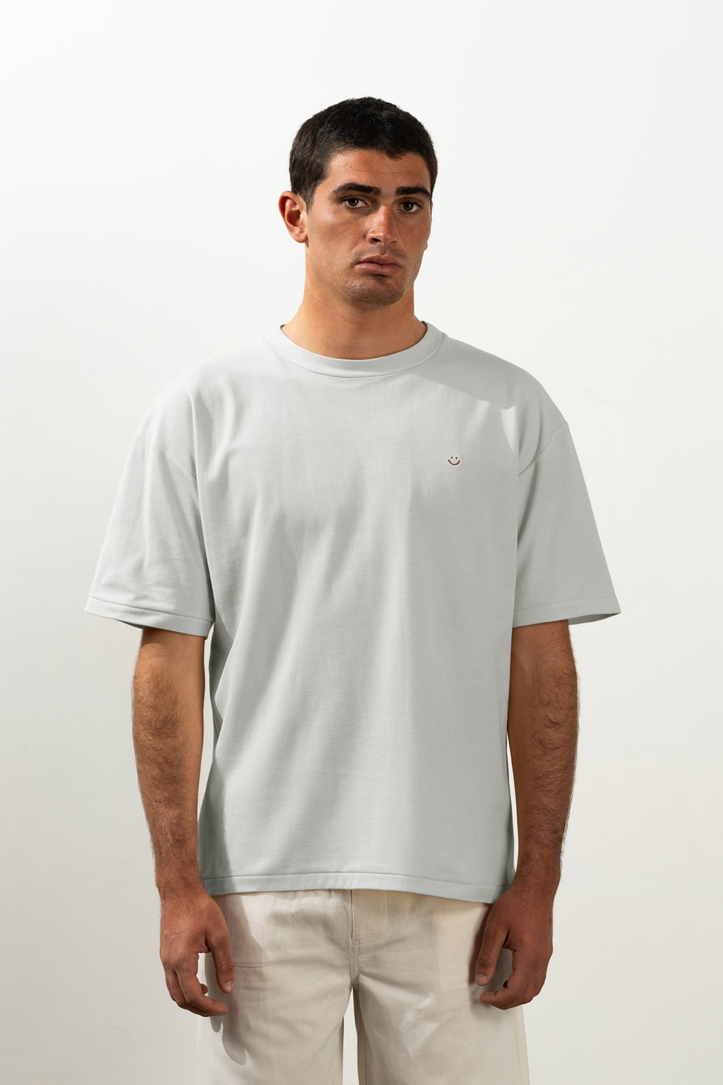 Pique T-Shirt Light Grey Smiley
