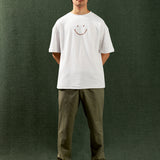 Pique T-Shirt White Triple Stitch Smiley