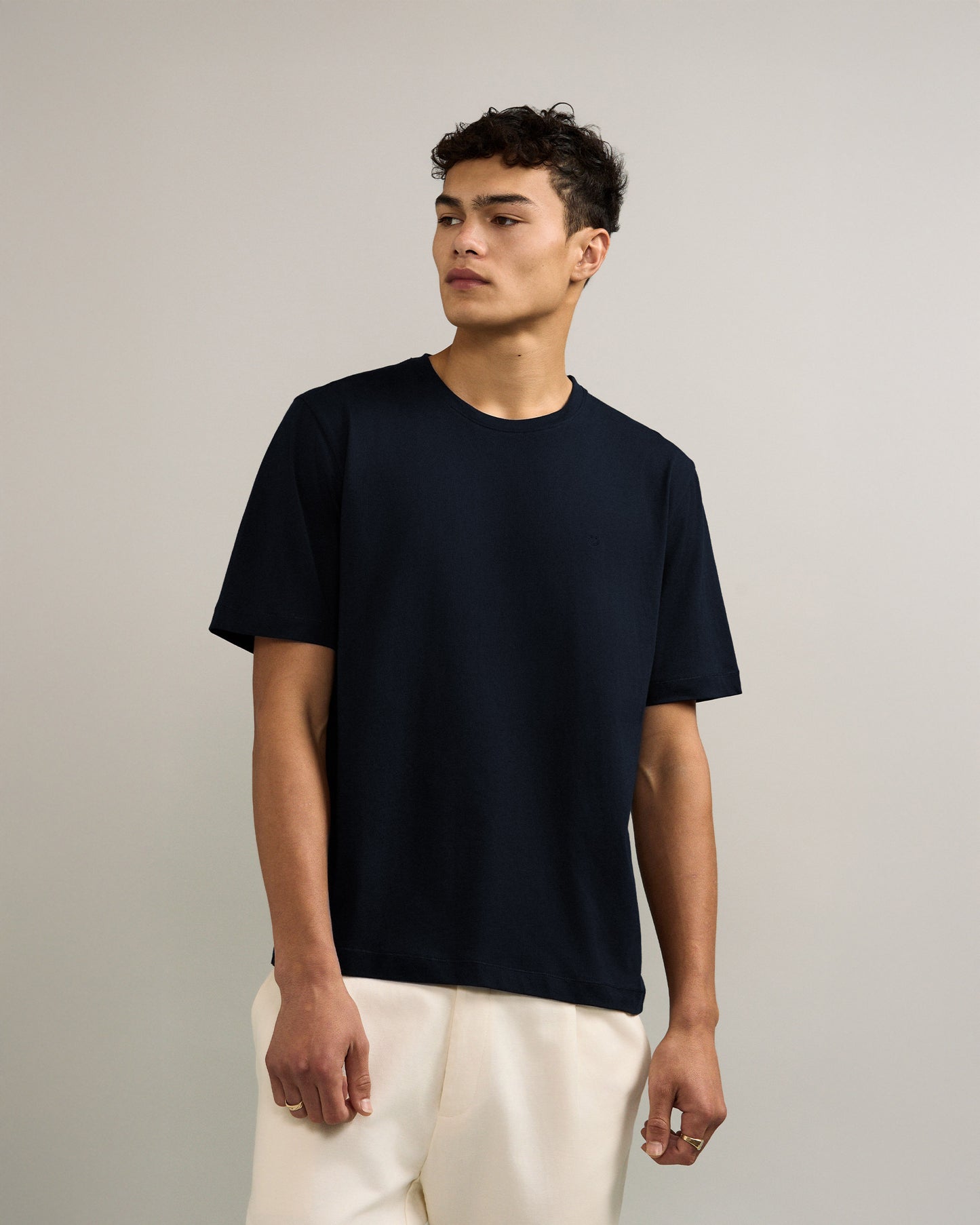 classic crew t-shirt navy smiley