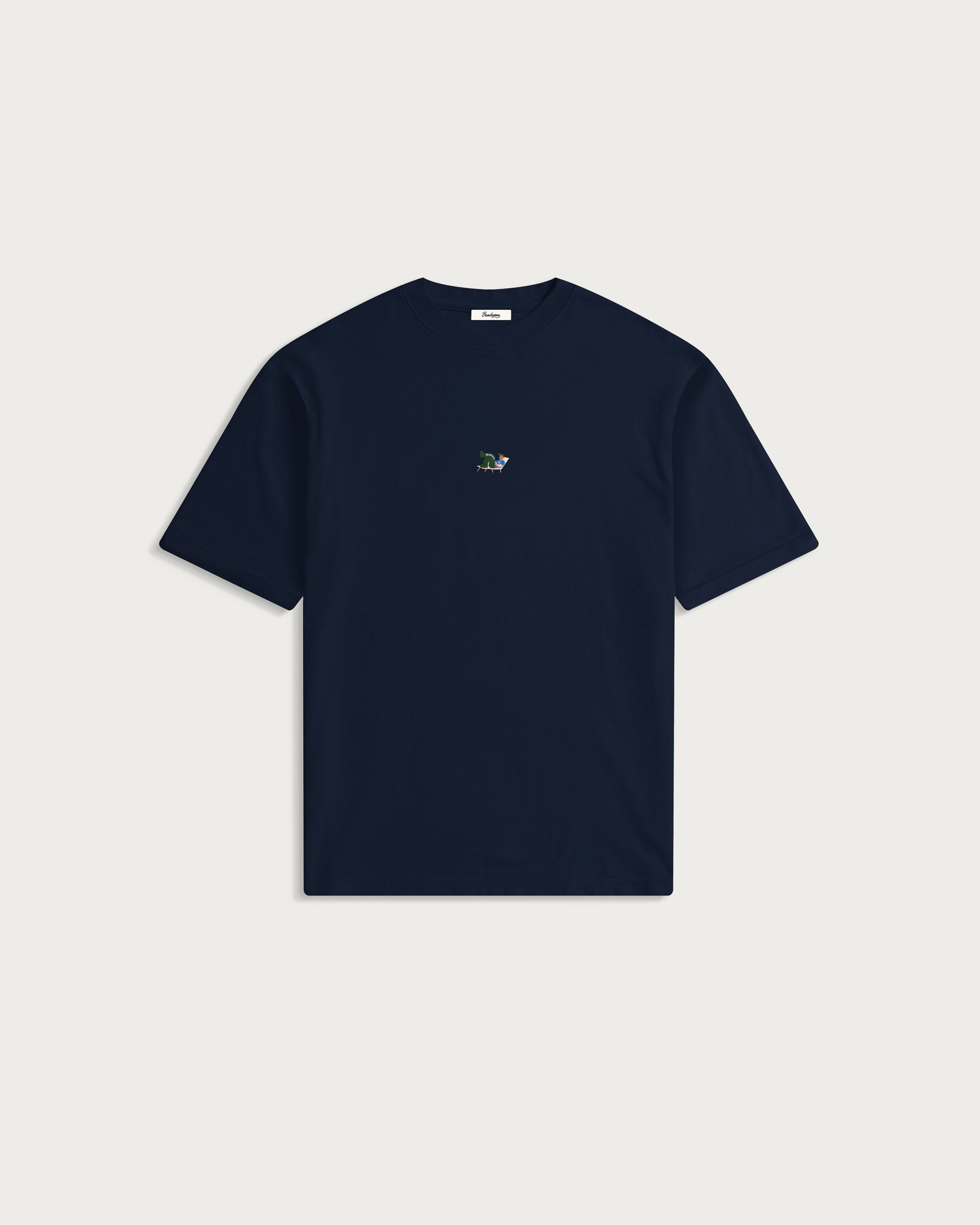 Box T-Shirt Navy Lying Man