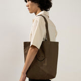 Linen Pocket Tote Bag Umber