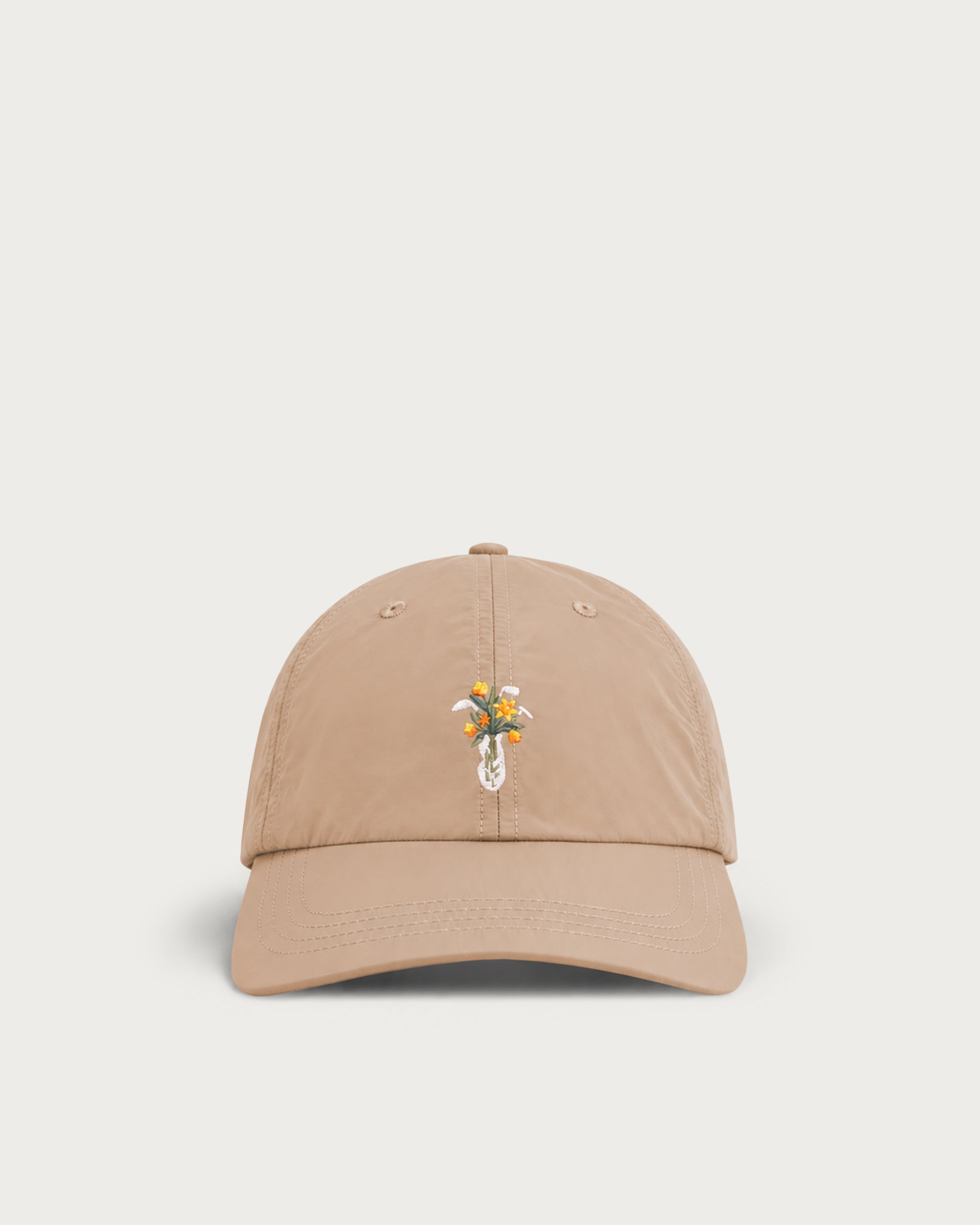 Fairway Flowers Nylon Cap Camel-1
