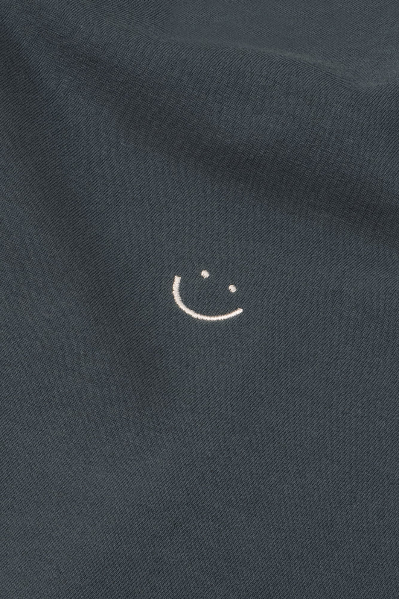 classic crew t-shirt charcoal blue smiley