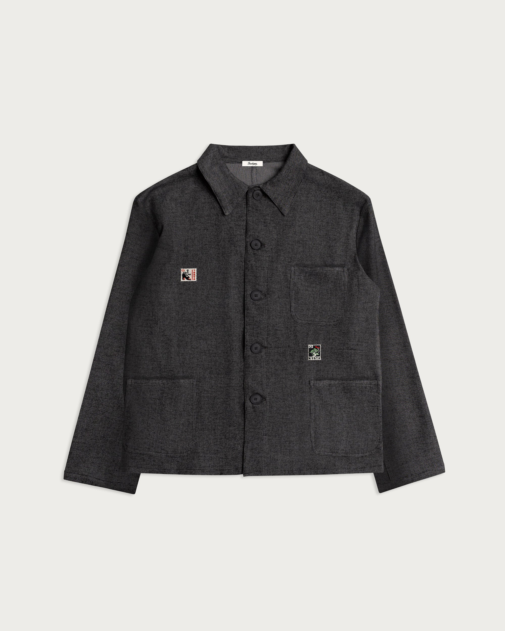 Iki Jacket Charcoal Japanese Stamps