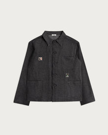 Iki Jacket Charcoal Japanese Stamps