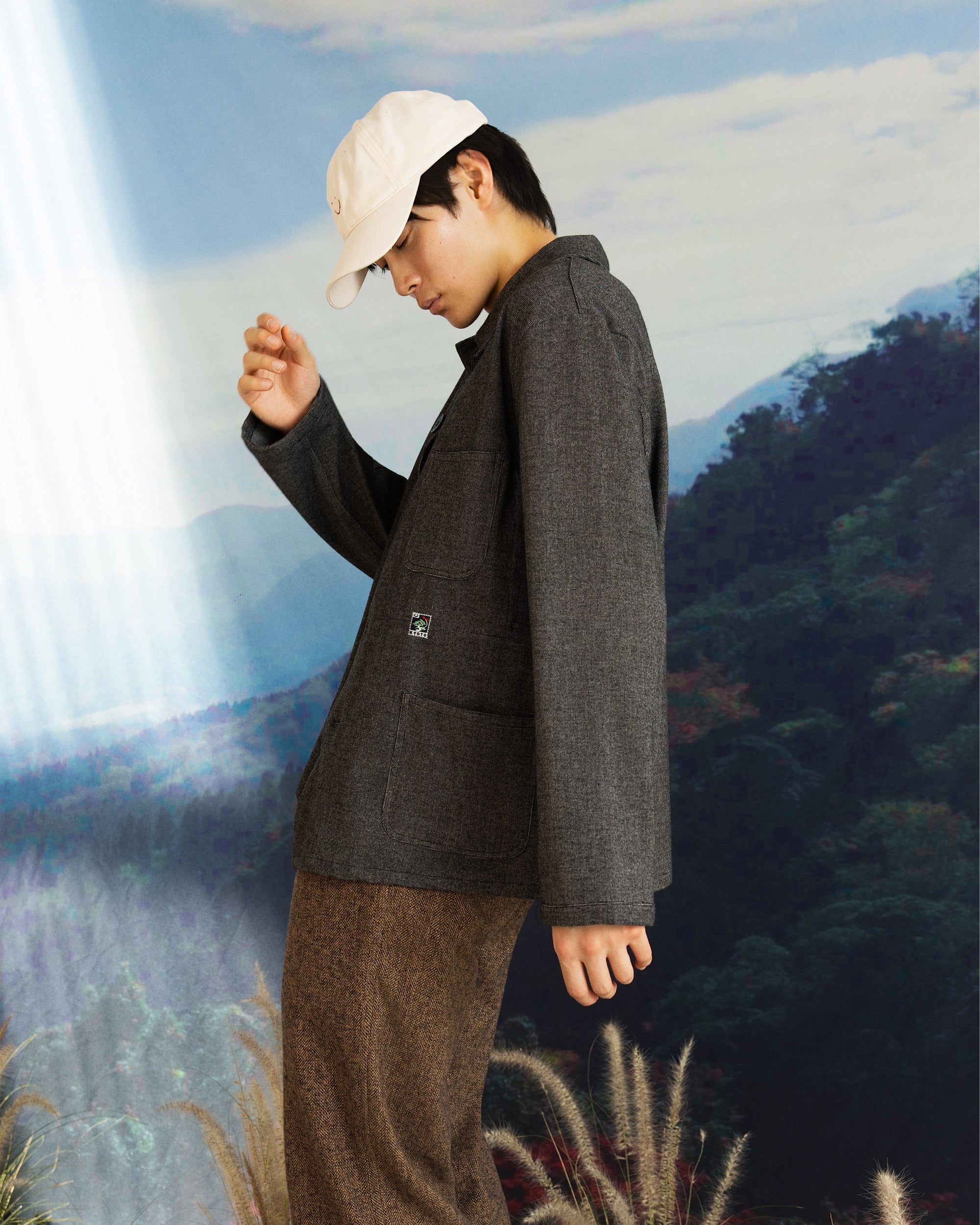 Iki Jacket Charcoal Japanese Stamps