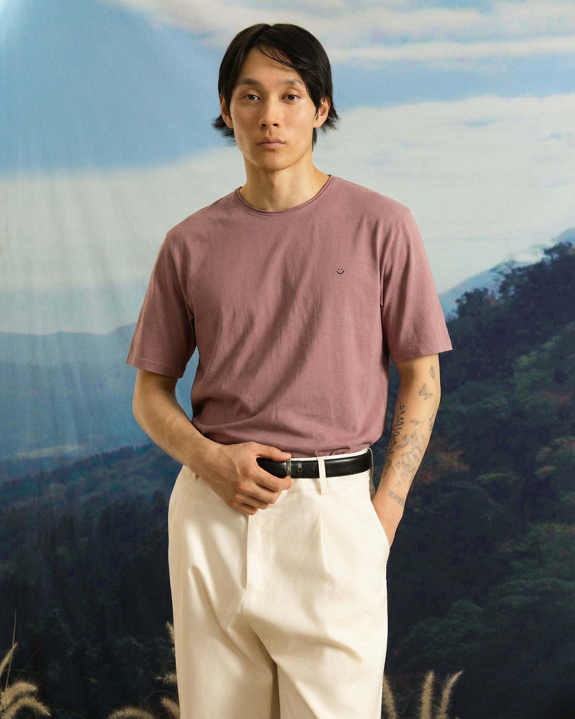 Raw Classic T-Shirt Burgundy Smiley