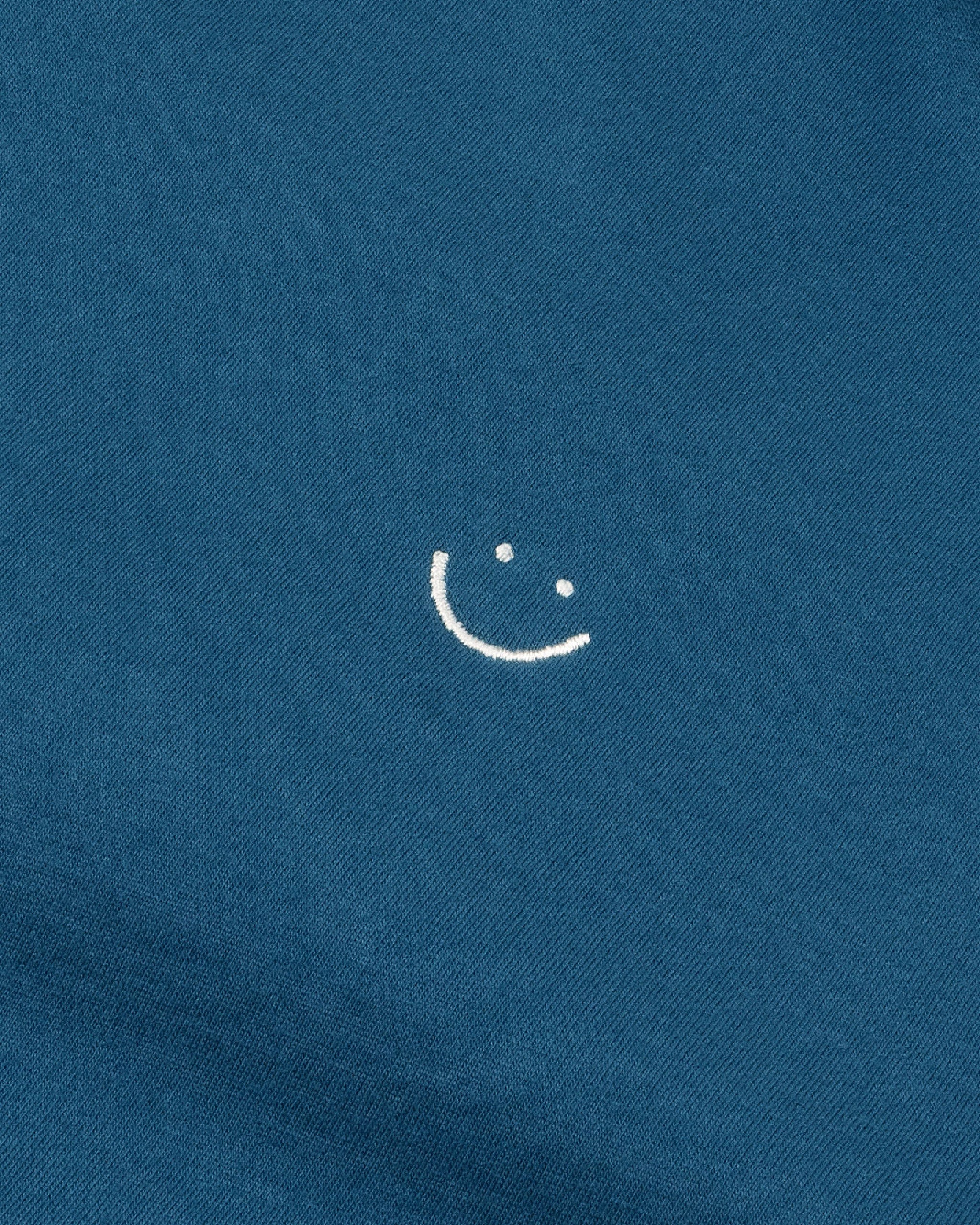 Bandsome original raw t-shirt in cobalt smiley - Australian made organic cotton top