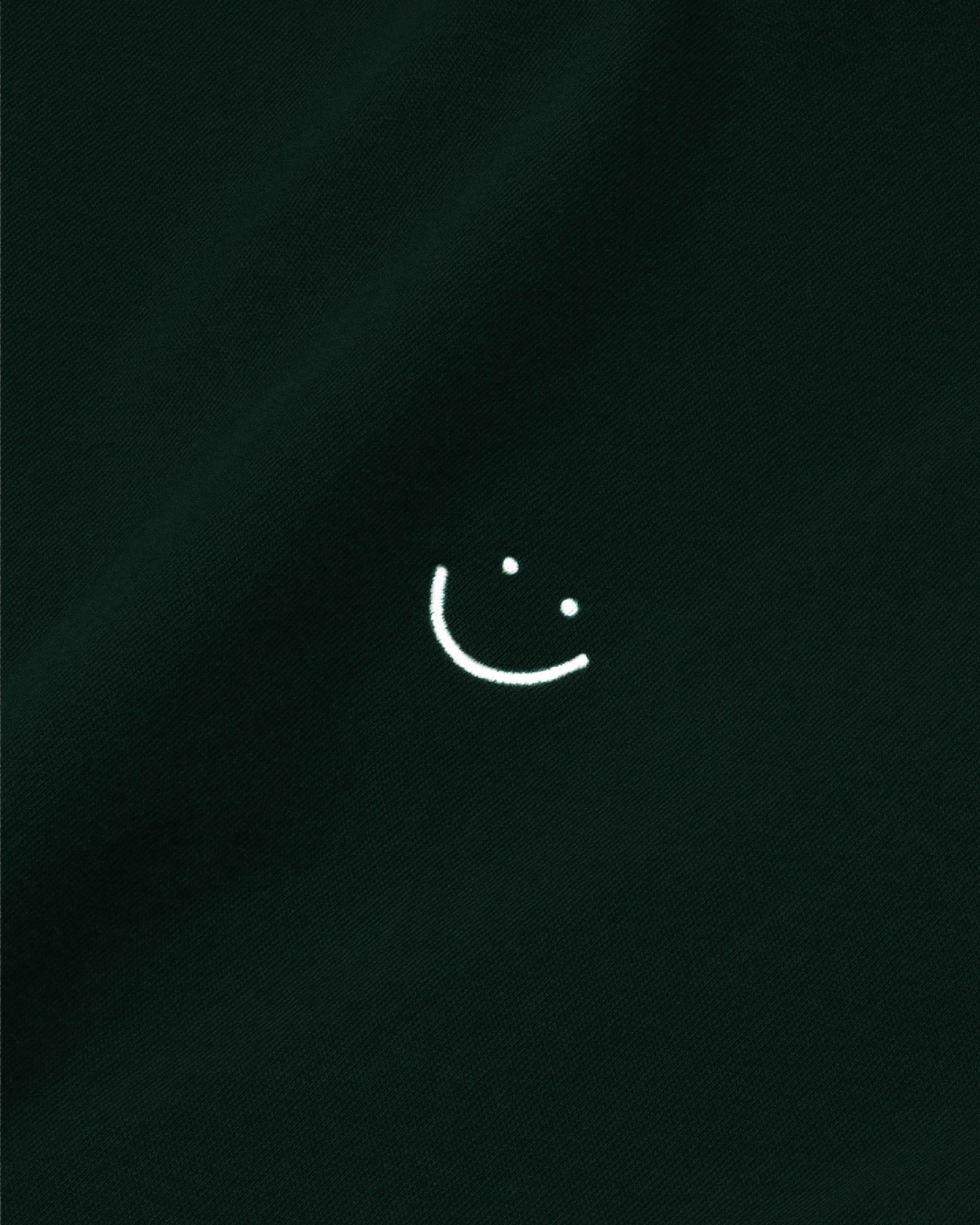 Bandsome original raw t-shirt in forest green smiley - Australian made organic cotton top