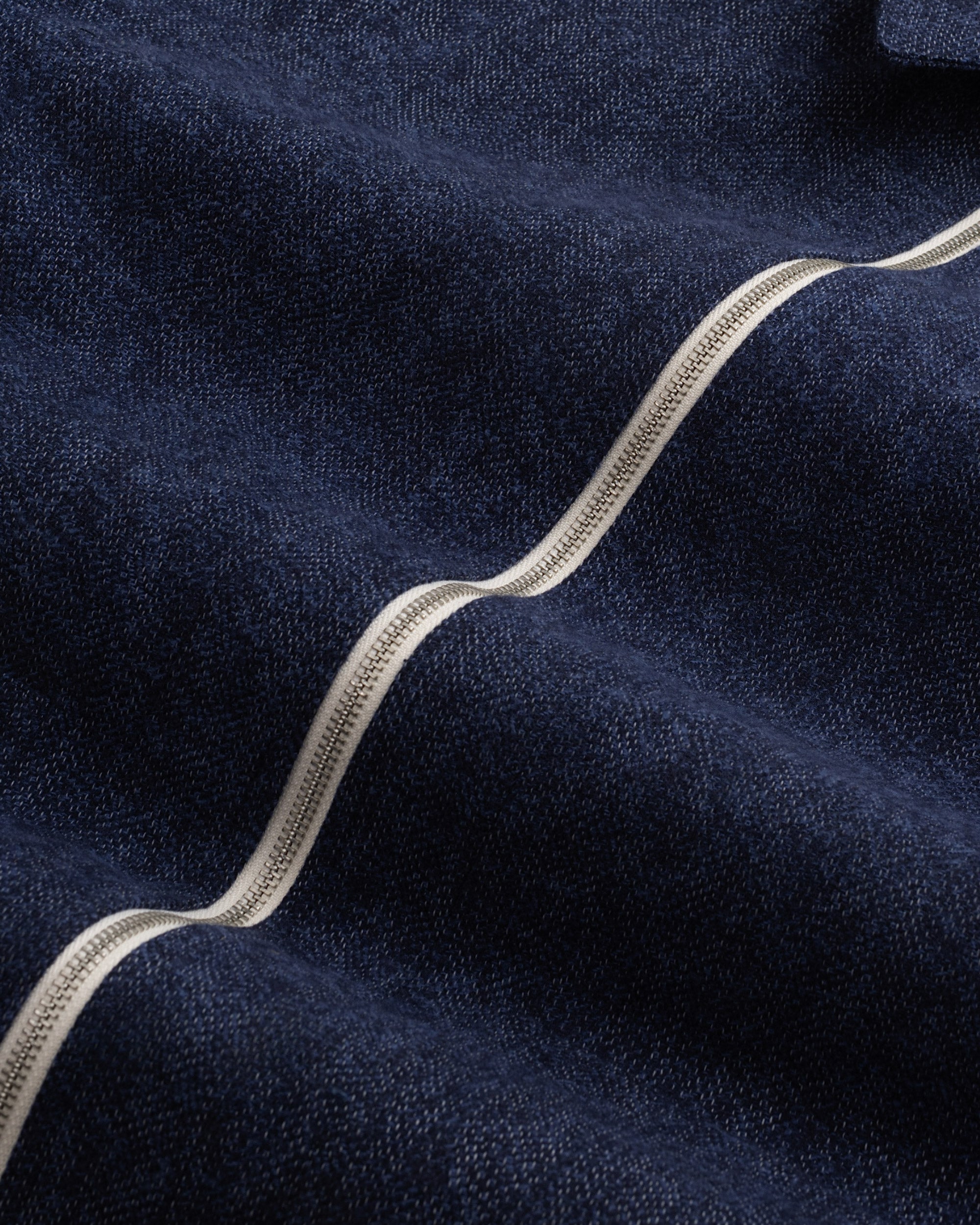 Iki LS Zip Jacket Blue Herringbone-5