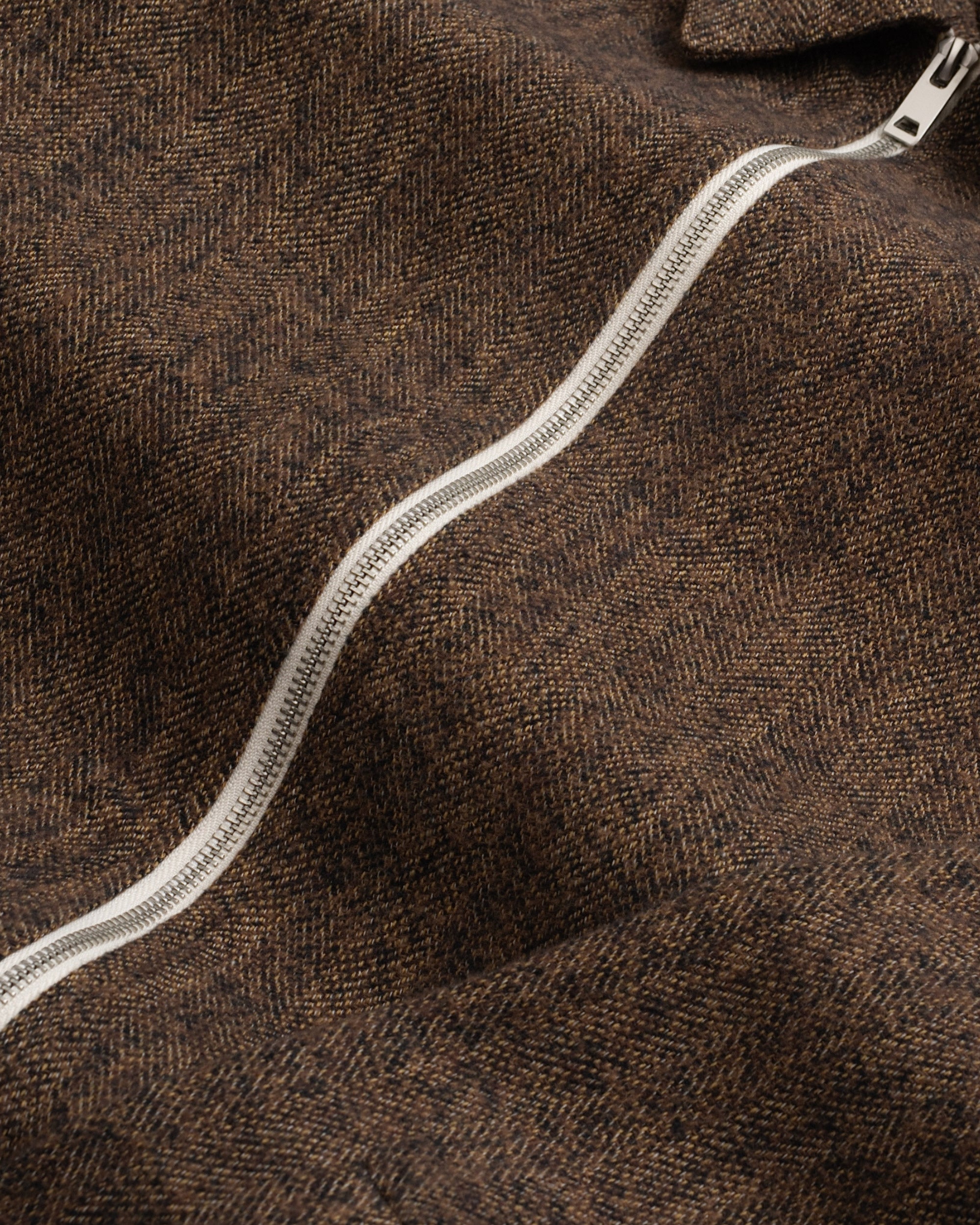 Iki LS Zip Jacket Brown Herringbone-6