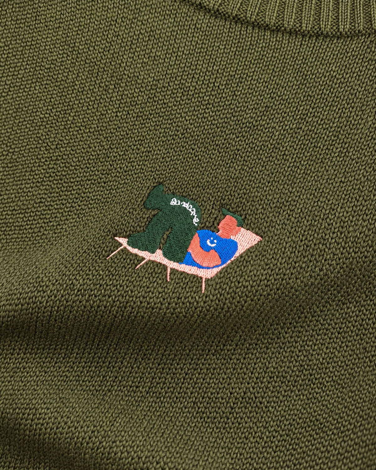 Australian Merino Wool Top Olive Green Lying Man