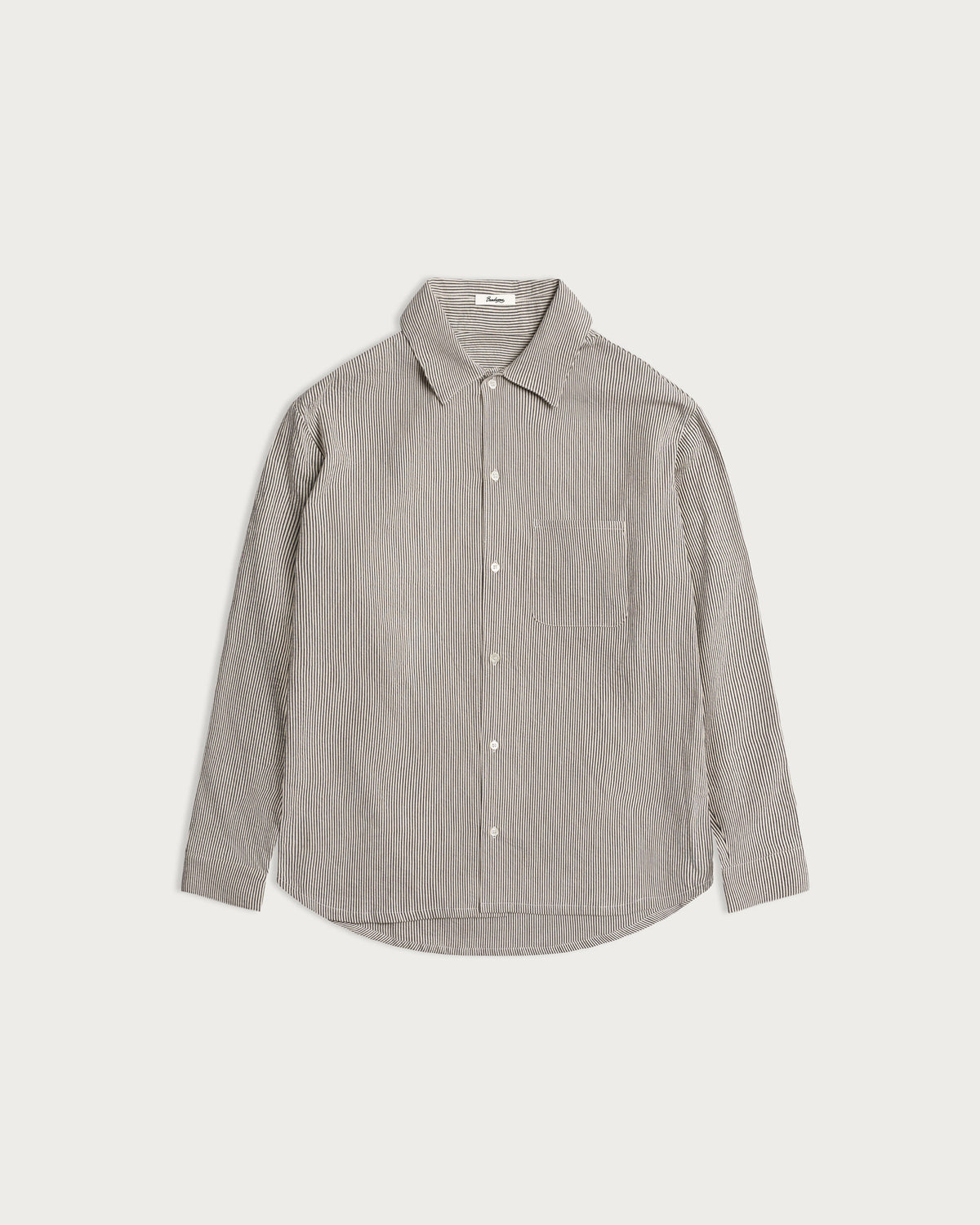 Iki LS Button Shirt Natural Stripe
