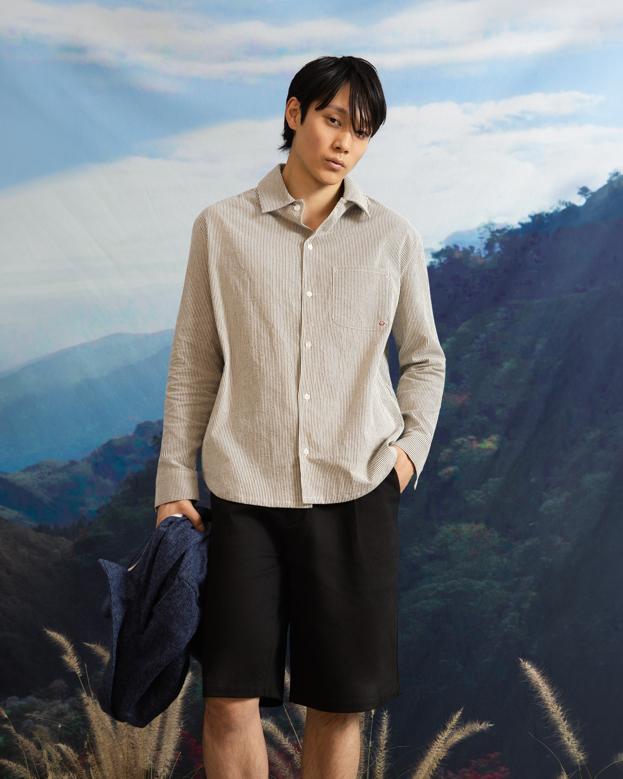 Iki LS Shirt Natural Stripe