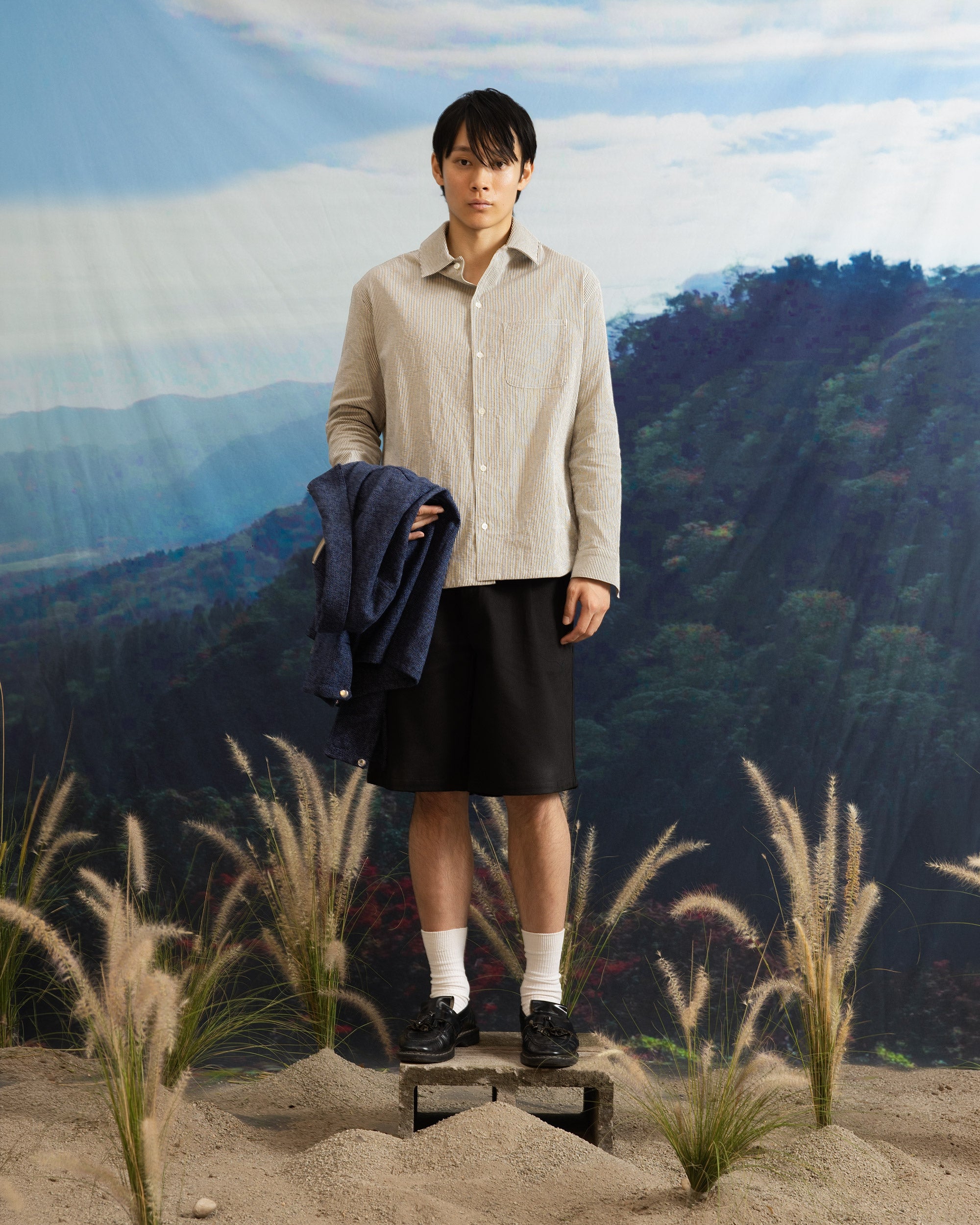 Iki LS Shirt Natural Stripe