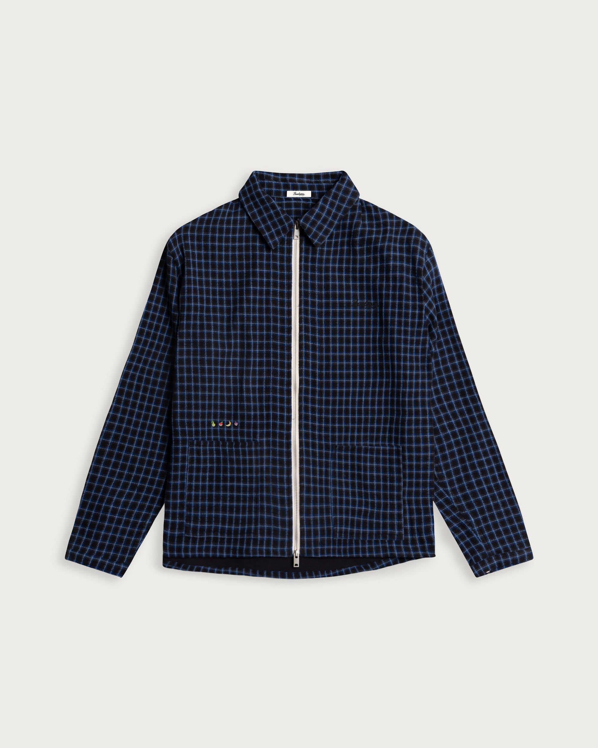 Iki LS Zip Jacket Blue Check