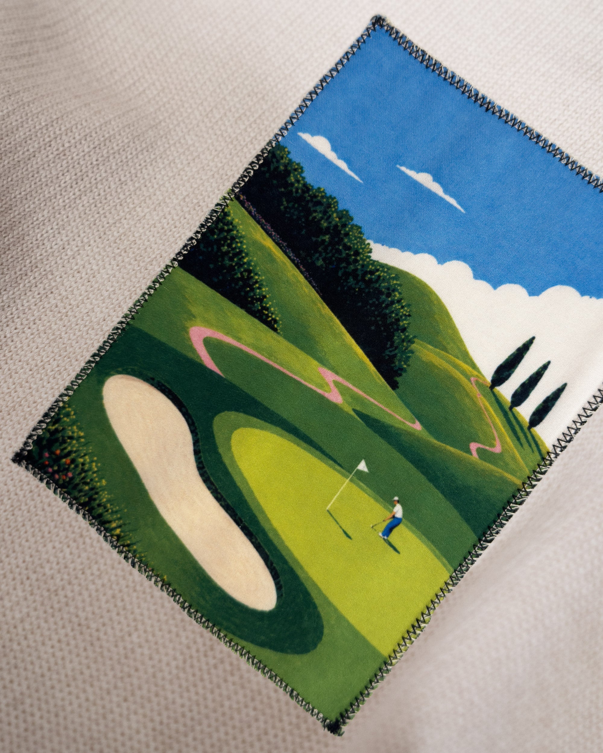 Australian Merino Wool Top Natural Oat Golf Paradise