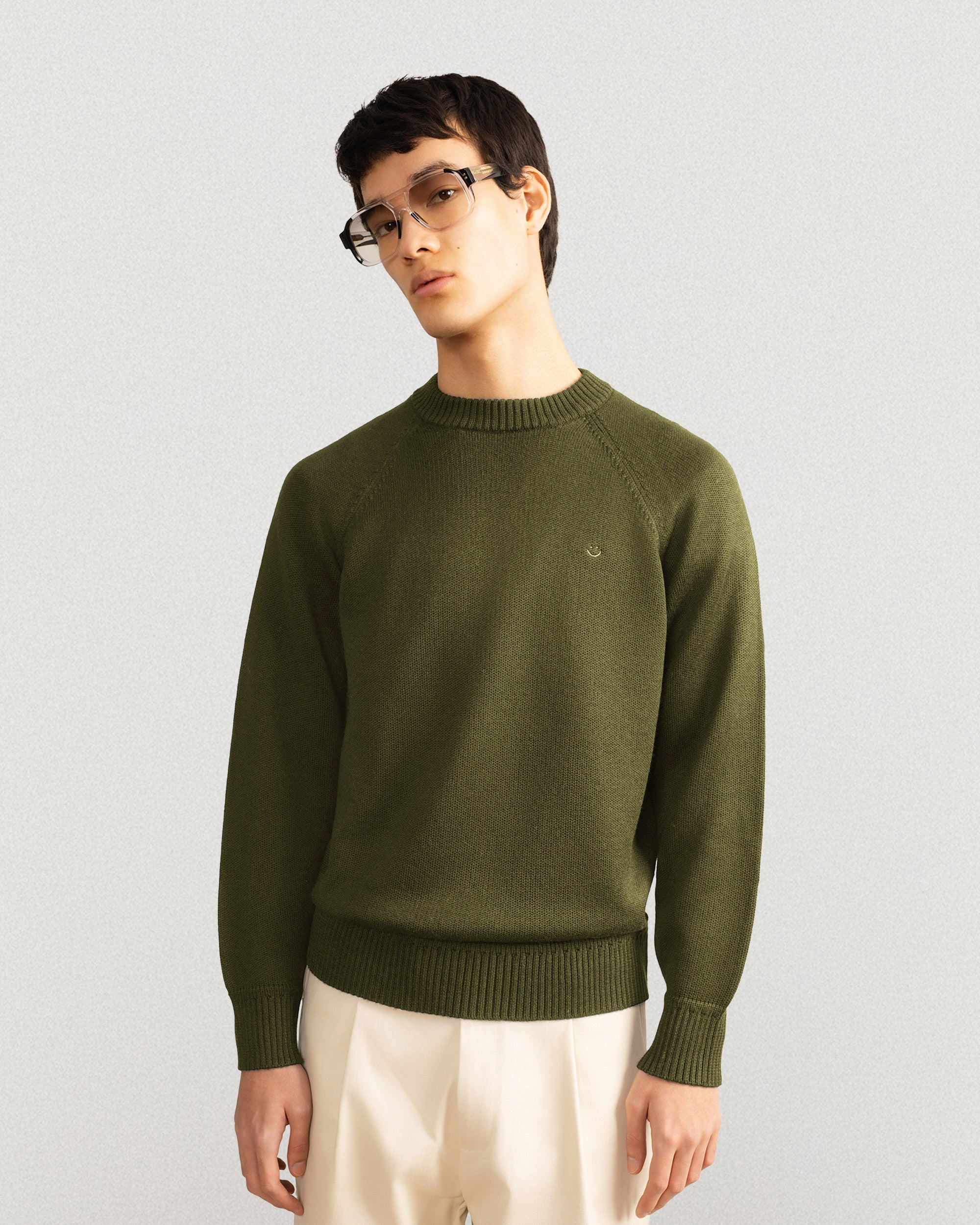 Australian Merino Wool Top Olive Green