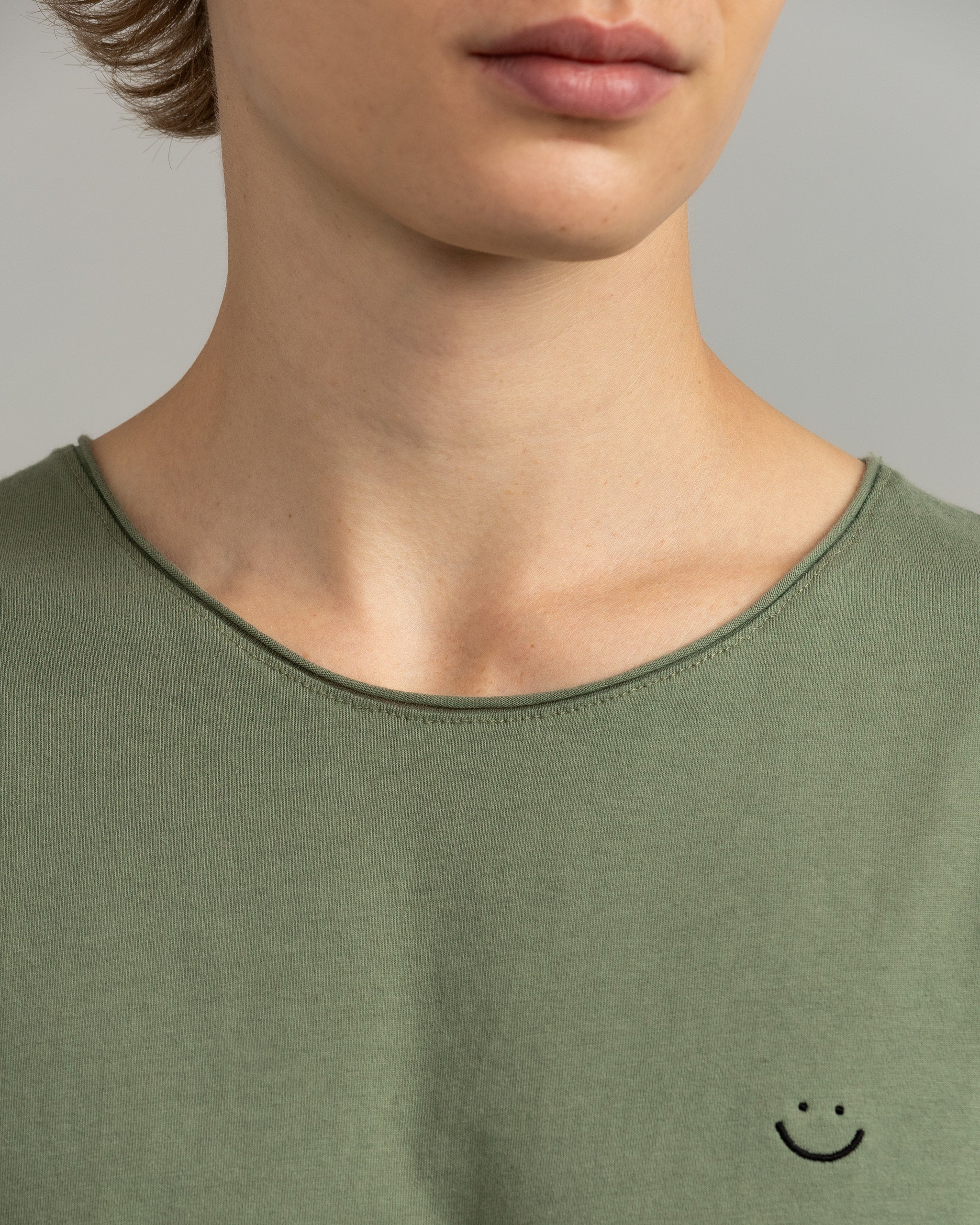 Bandsome original raw t-shirt in palm smiley - Australian made organic cotton top