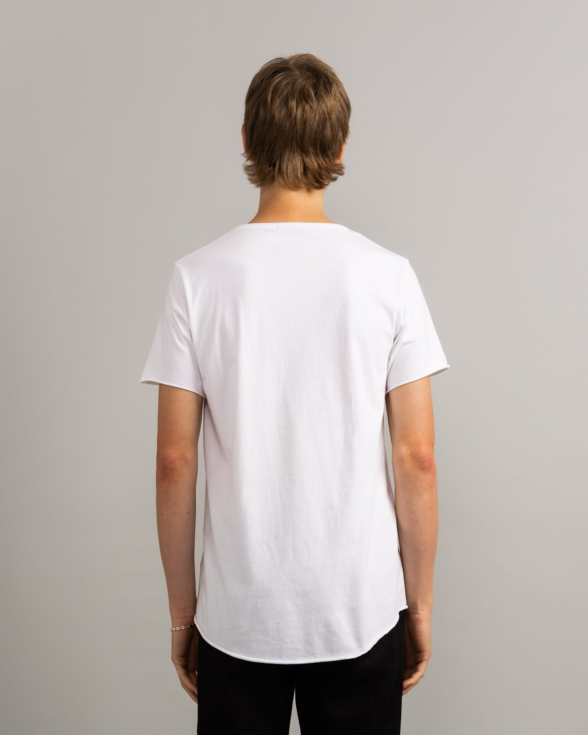 Bandsome original raw t-shirt in white smiley - Australian made organic cotton top