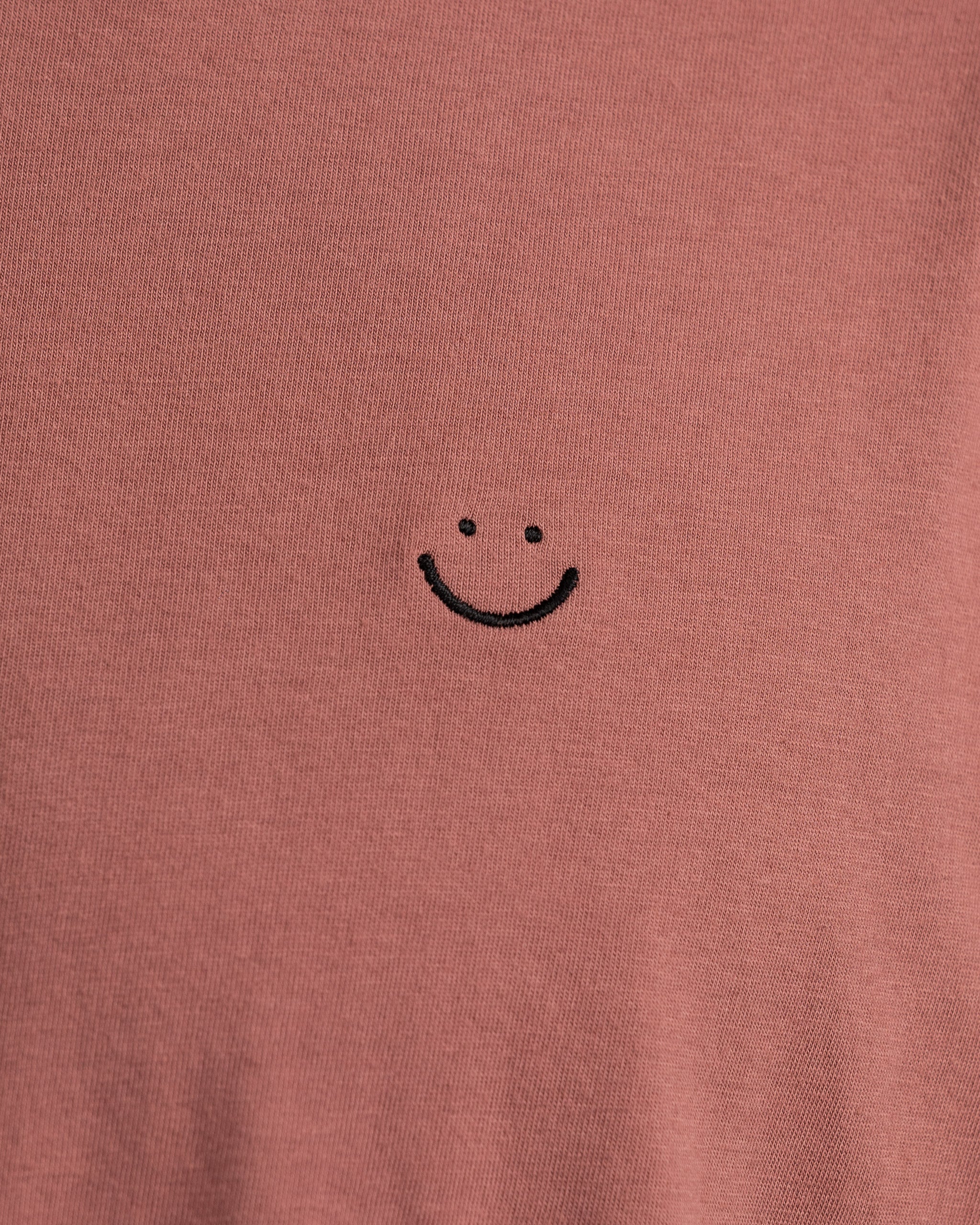 Bandsome original raw t-shirt in burgundy smiley - Australian made organic cotton top
