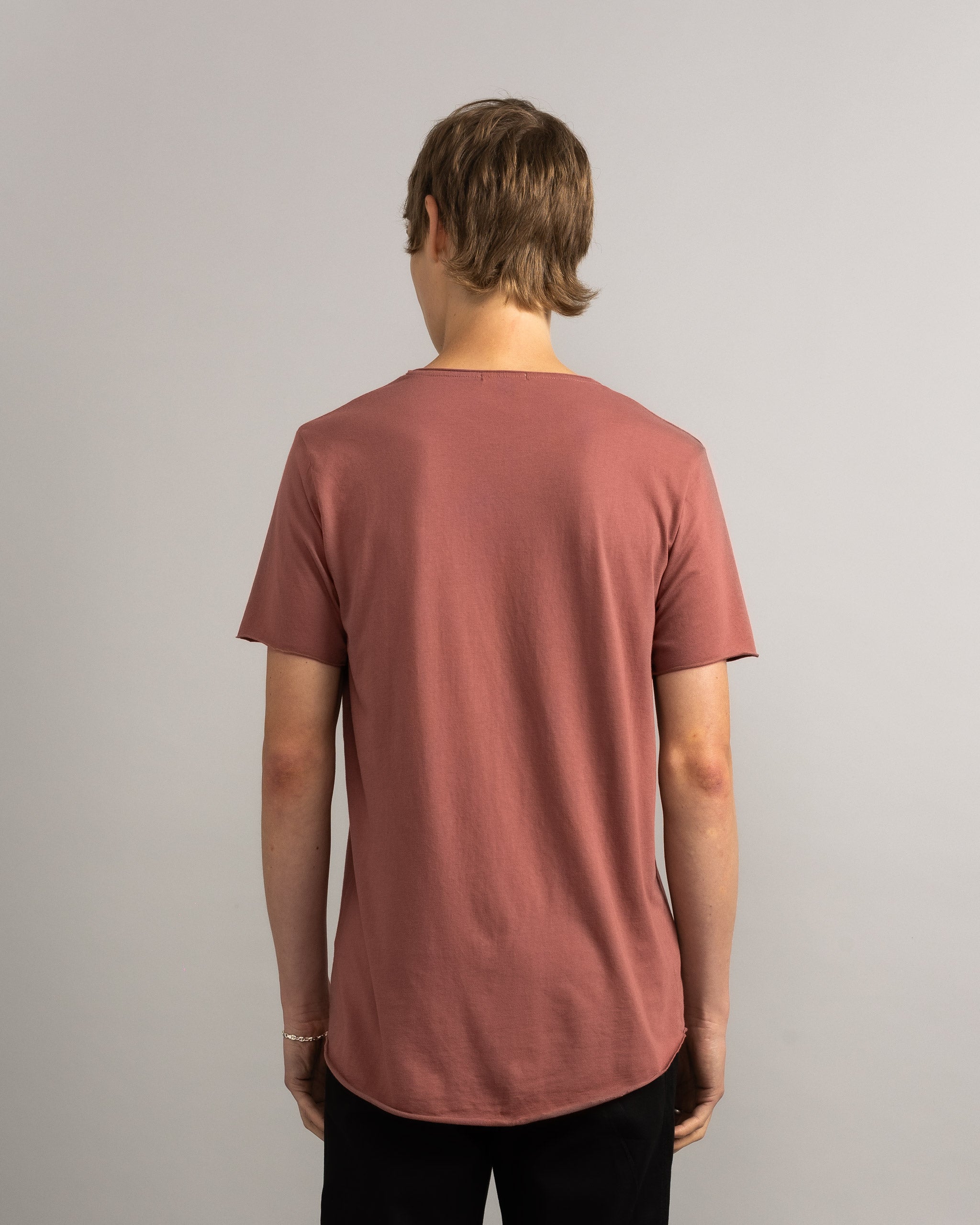 Bandsome original raw t-shirt in burgundy smiley - Australian made organic cotton top