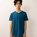 Bandsome original raw t-shirt in cobalt smiley - Australian made organic cotton top