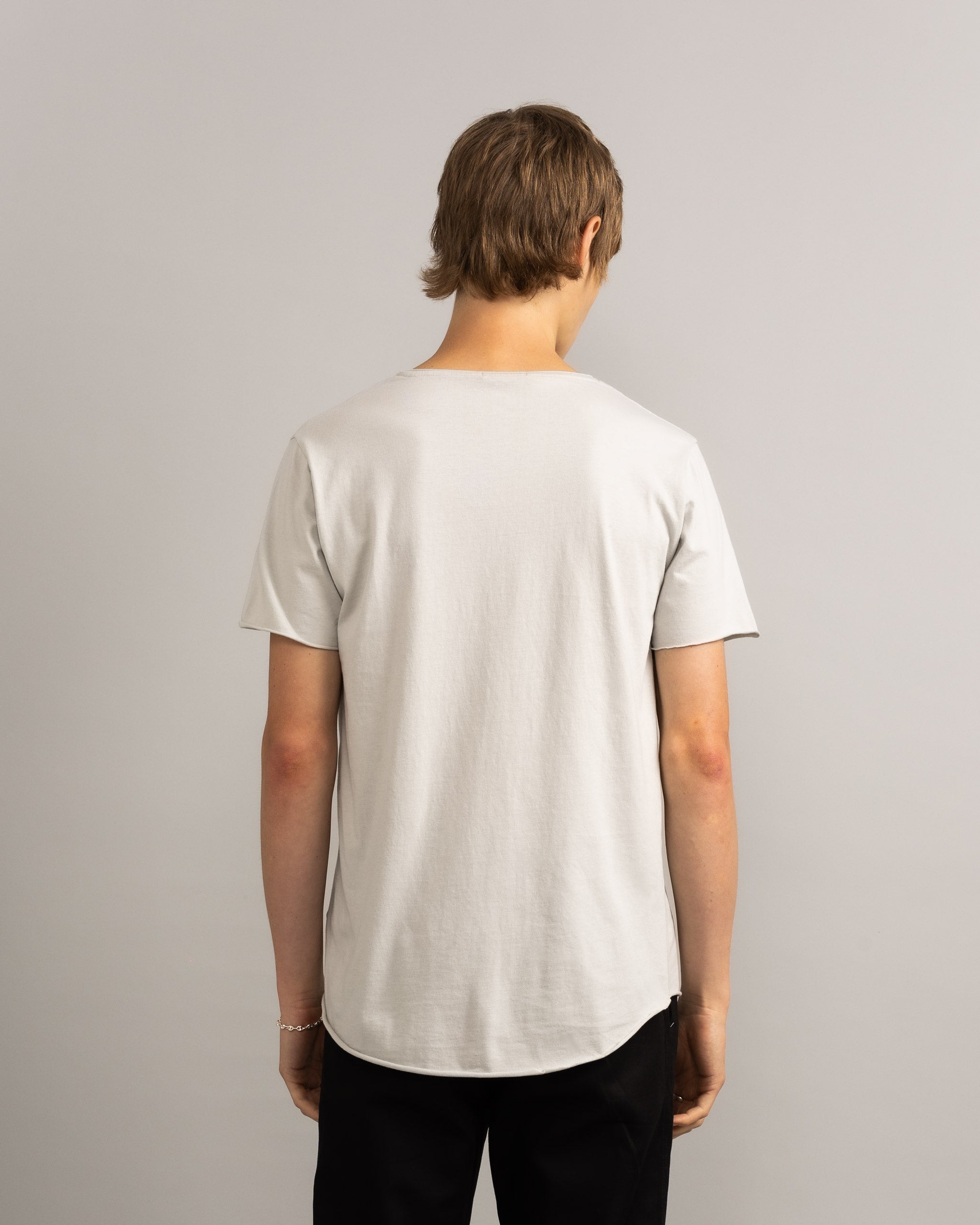 Bandsome original raw t-shirt in light grey smiley - Australian made organic cotton top