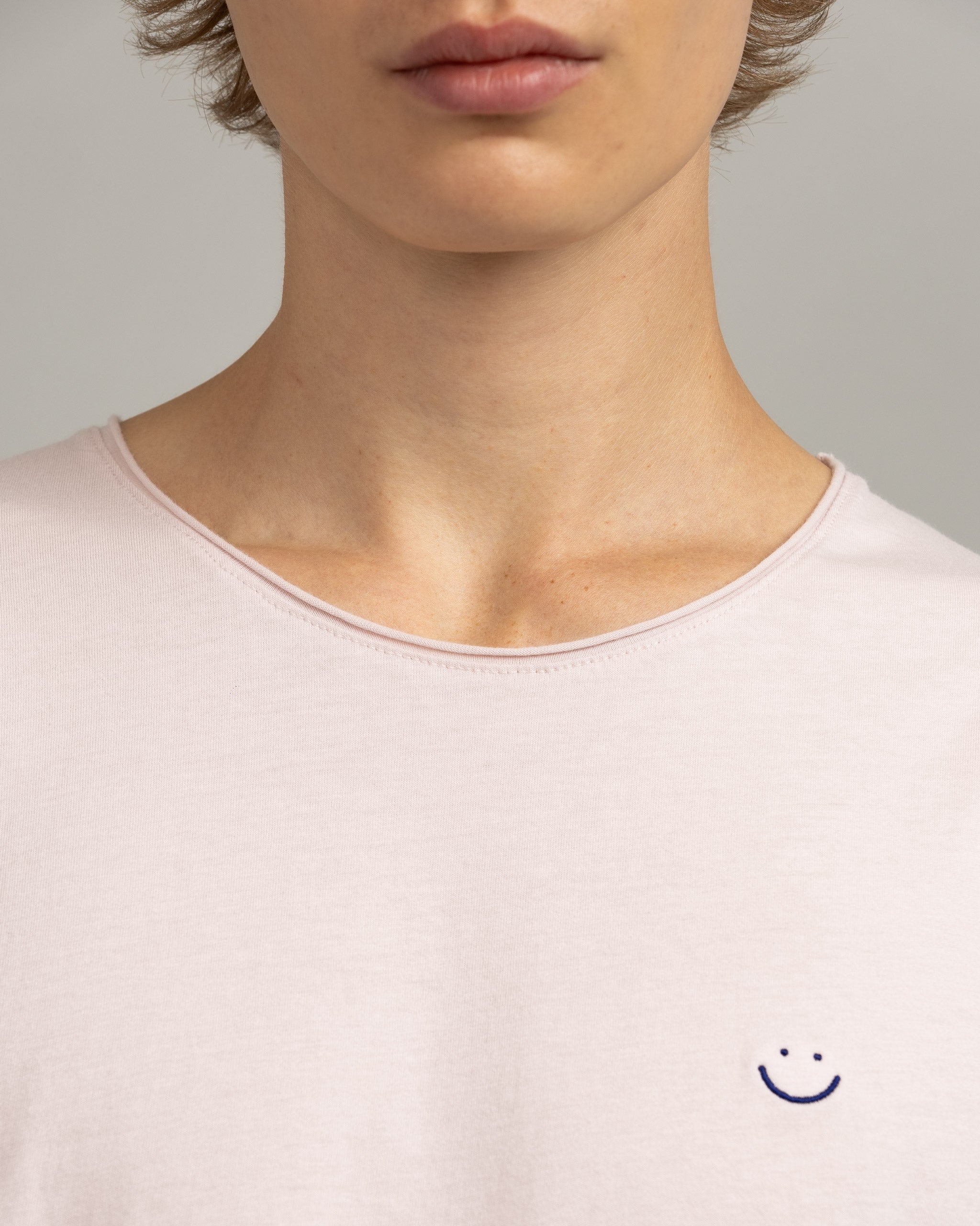 Bandsome original raw t-shirt in lilac smiley - Australian made organic cotton top