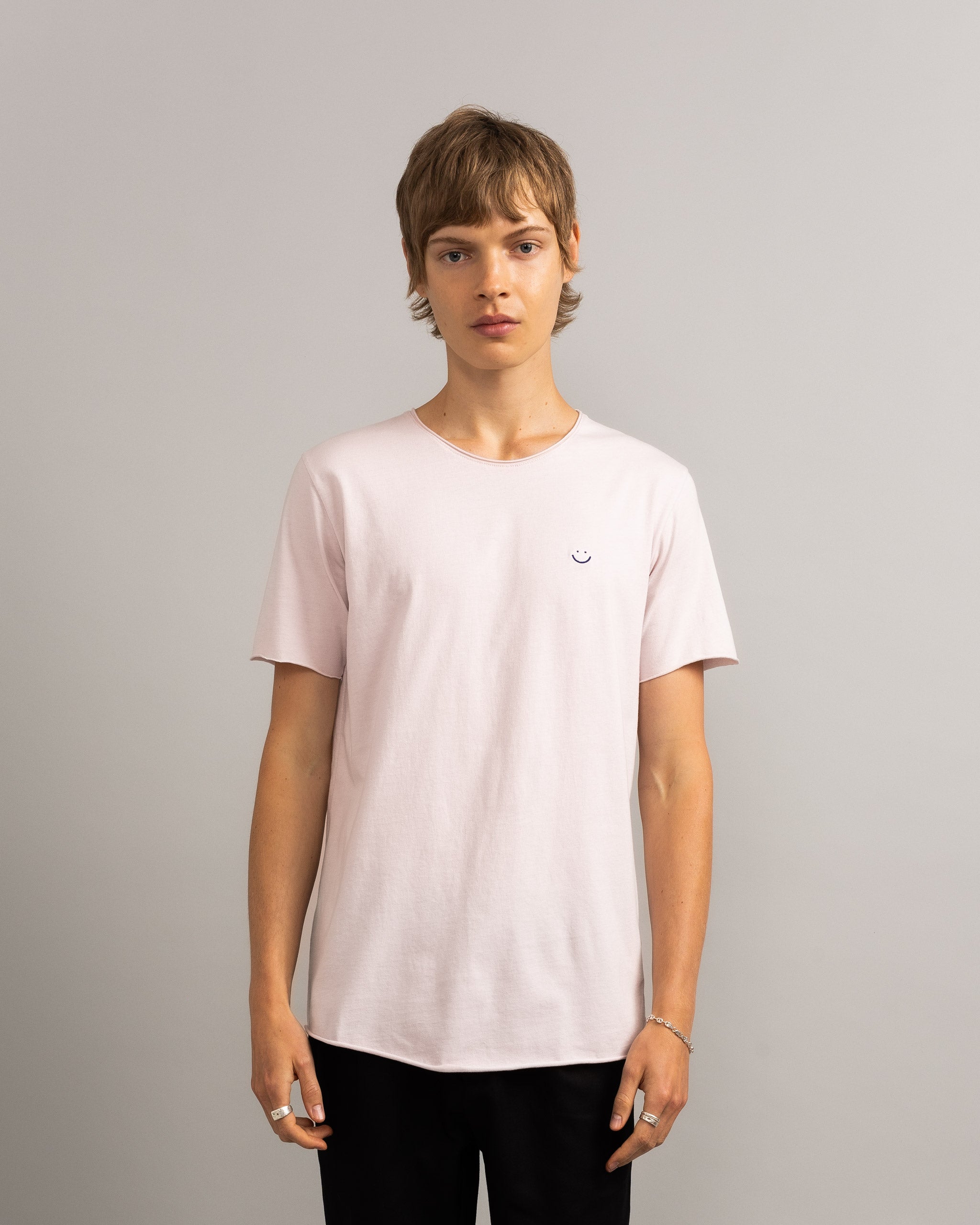 Bandsome original raw t-shirt in lilac smiley - Australian made organic cotton top