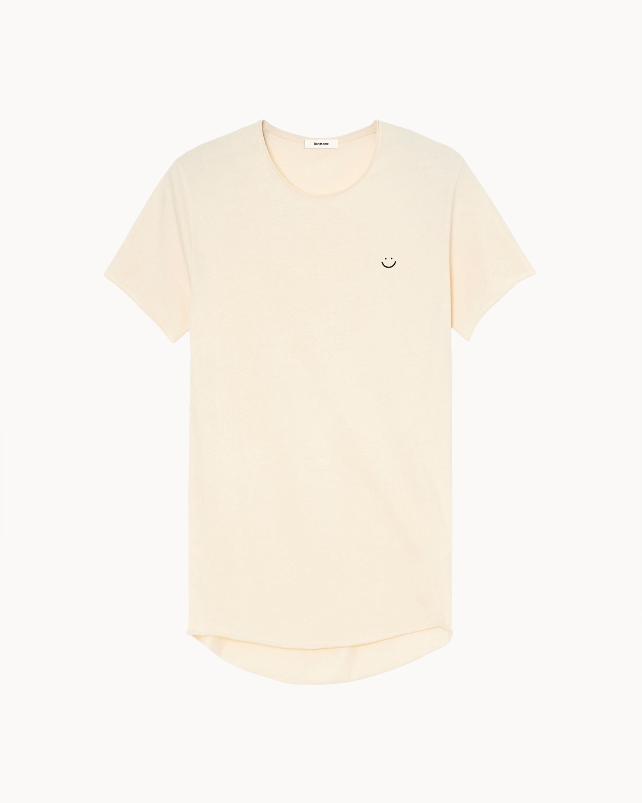 Bandsome original raw t-shirt in sandstone smiley - Australian made organic cotton top