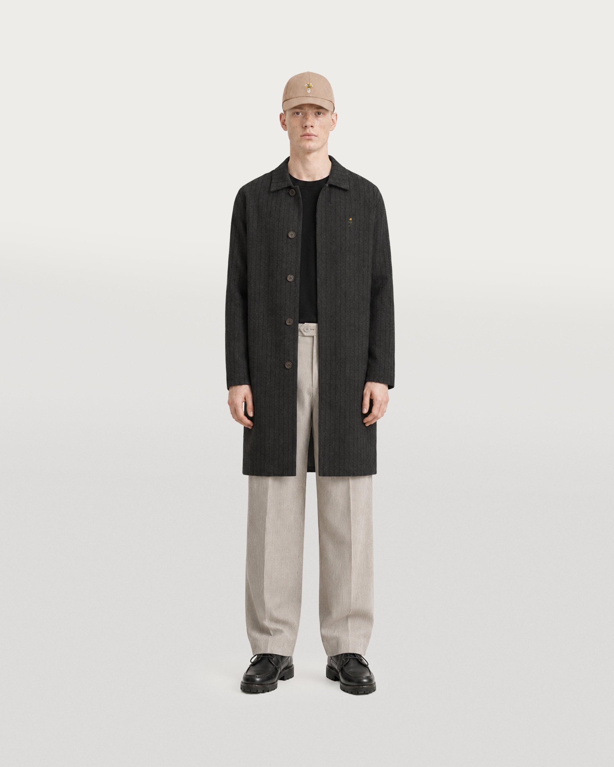 Fairway Albatross Overcoat Charcoal Herringbone