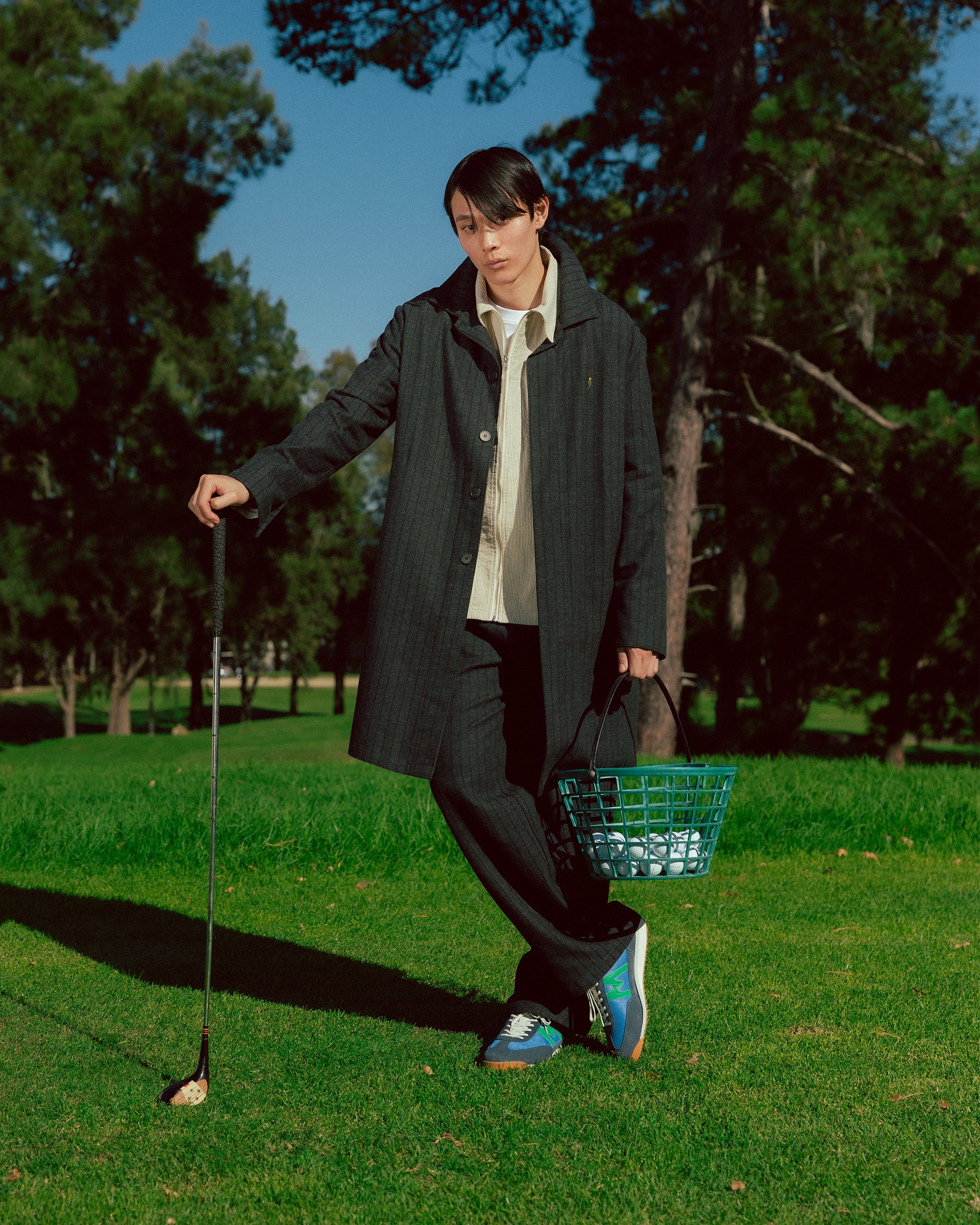 Fairway Albatross Overcoat Charcoal Herringbone-3