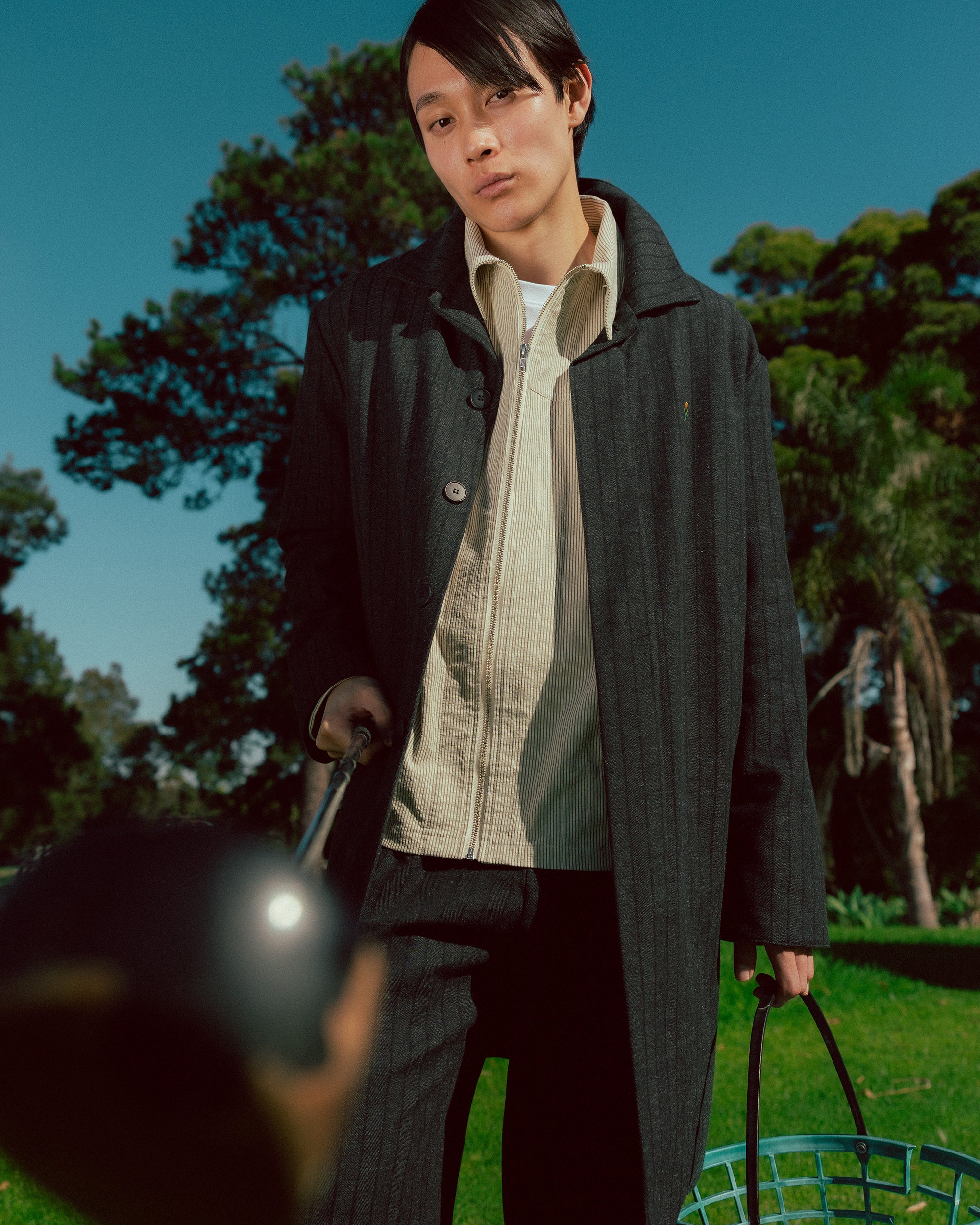 Fairway Albatross Overcoat Charcoal Herringbone-5