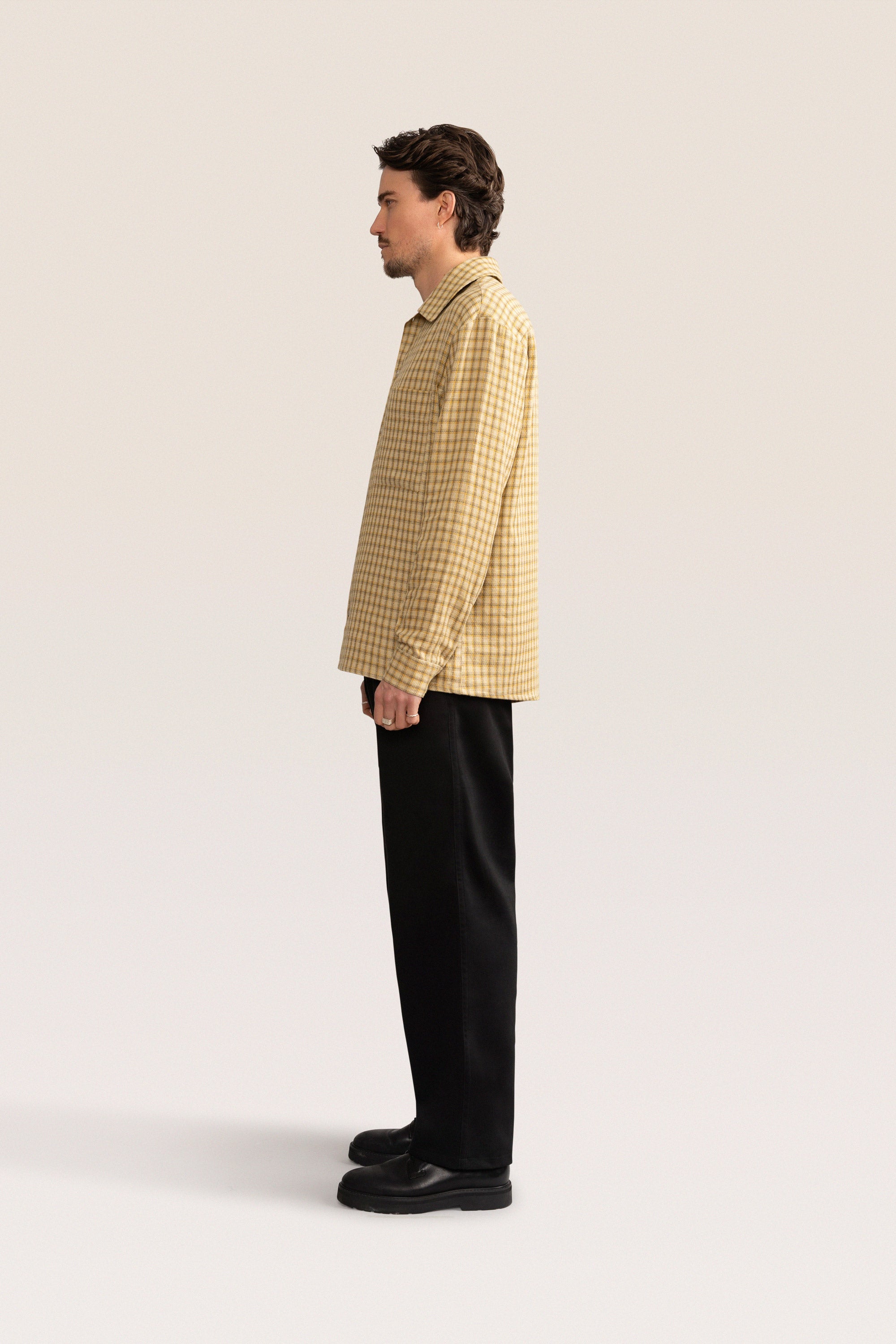 Bandsome Overshirt in Cream Check - Australian made cotton overshirt