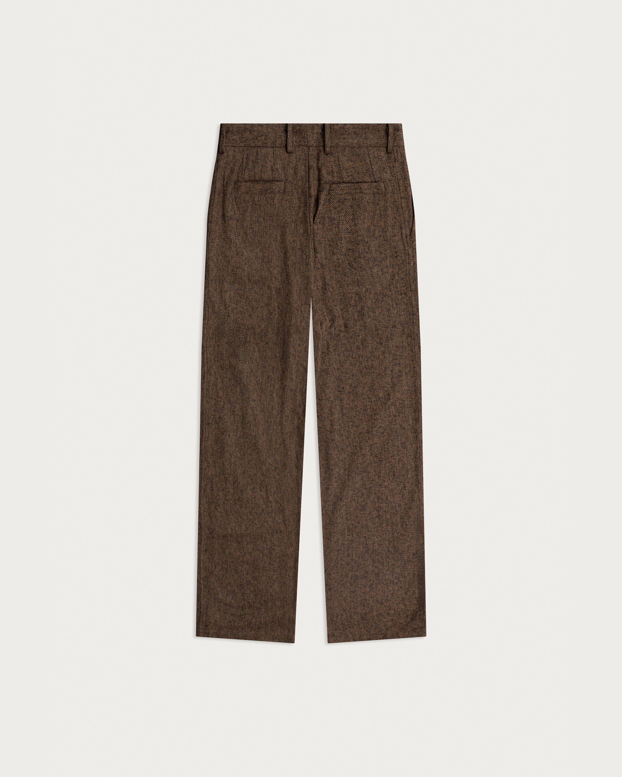 Iki Pleated Trouser Brown Herringbone-4