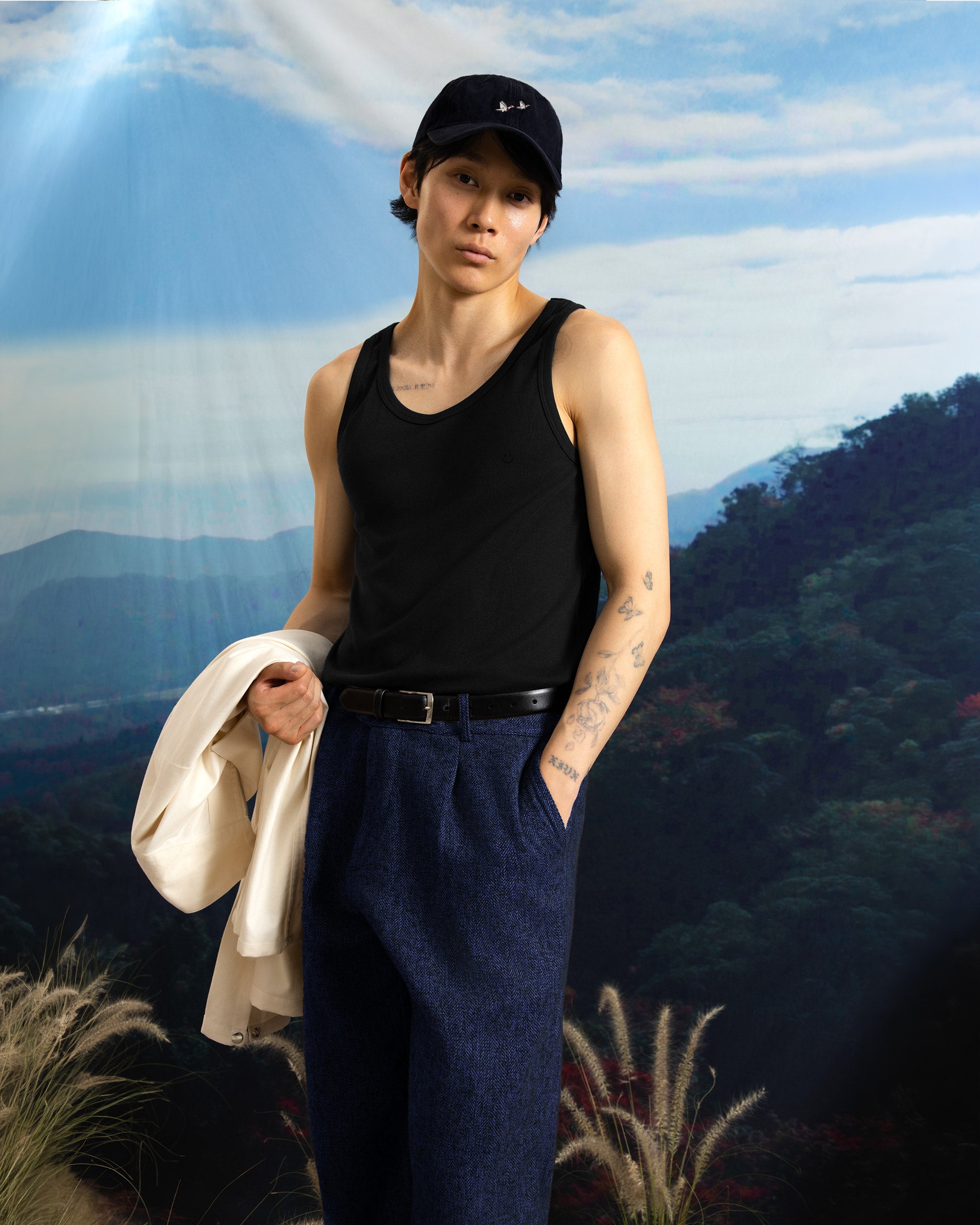 ribbed singlet black